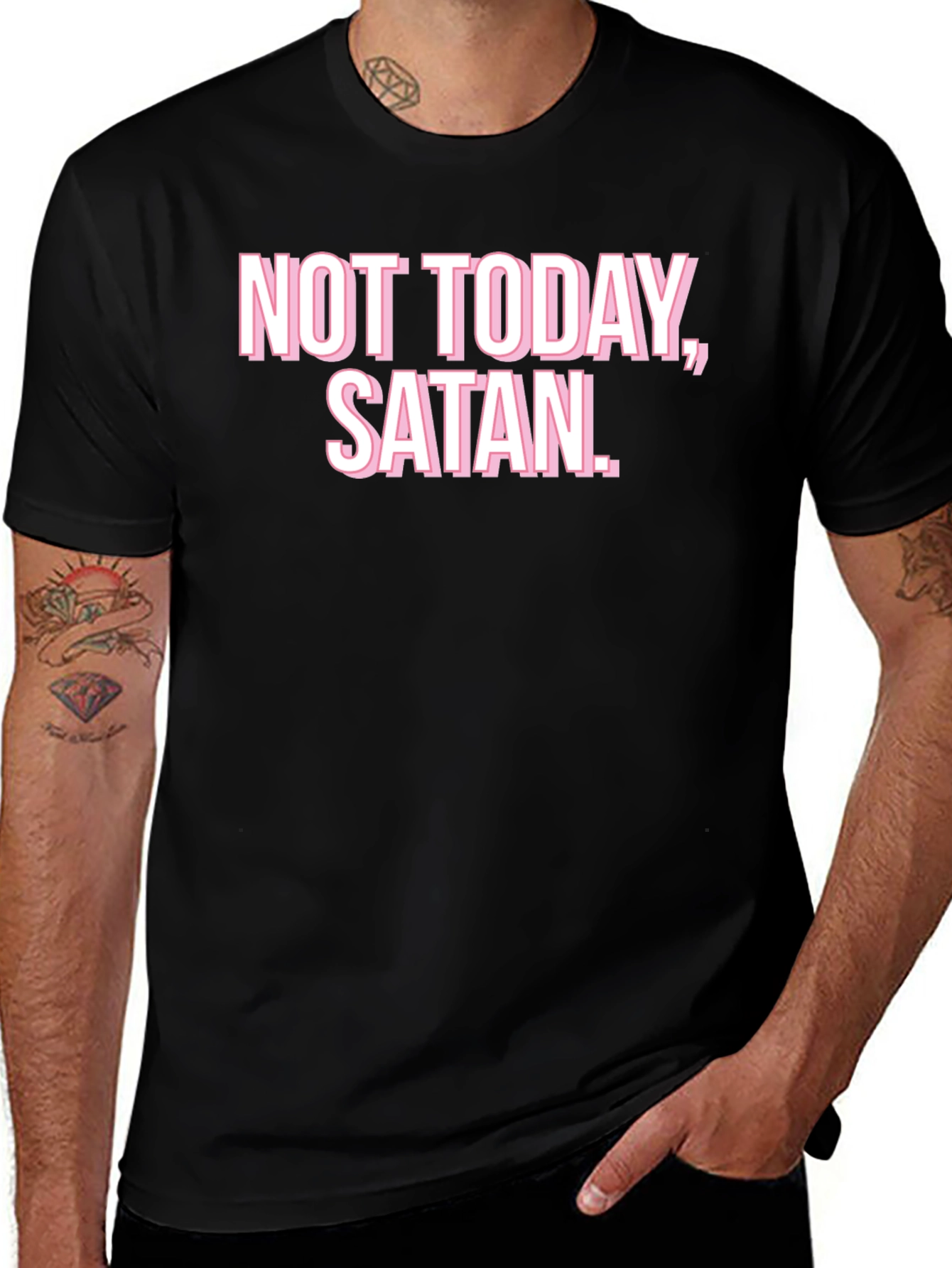 Variant 20 of Not Today, Satan Black Graphic Tee