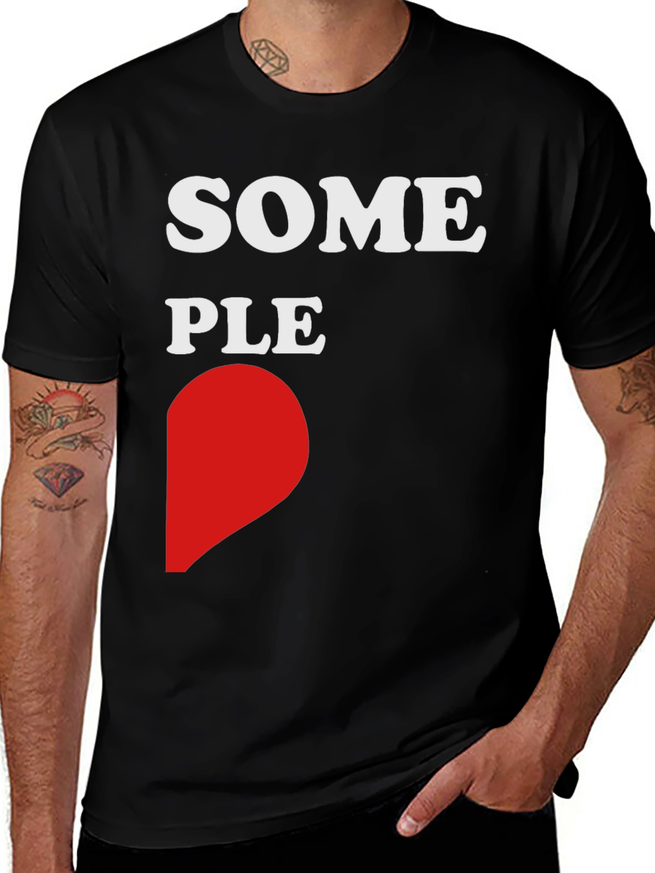 Variant 9 of Some People Heart Graphic Black T-Shirt