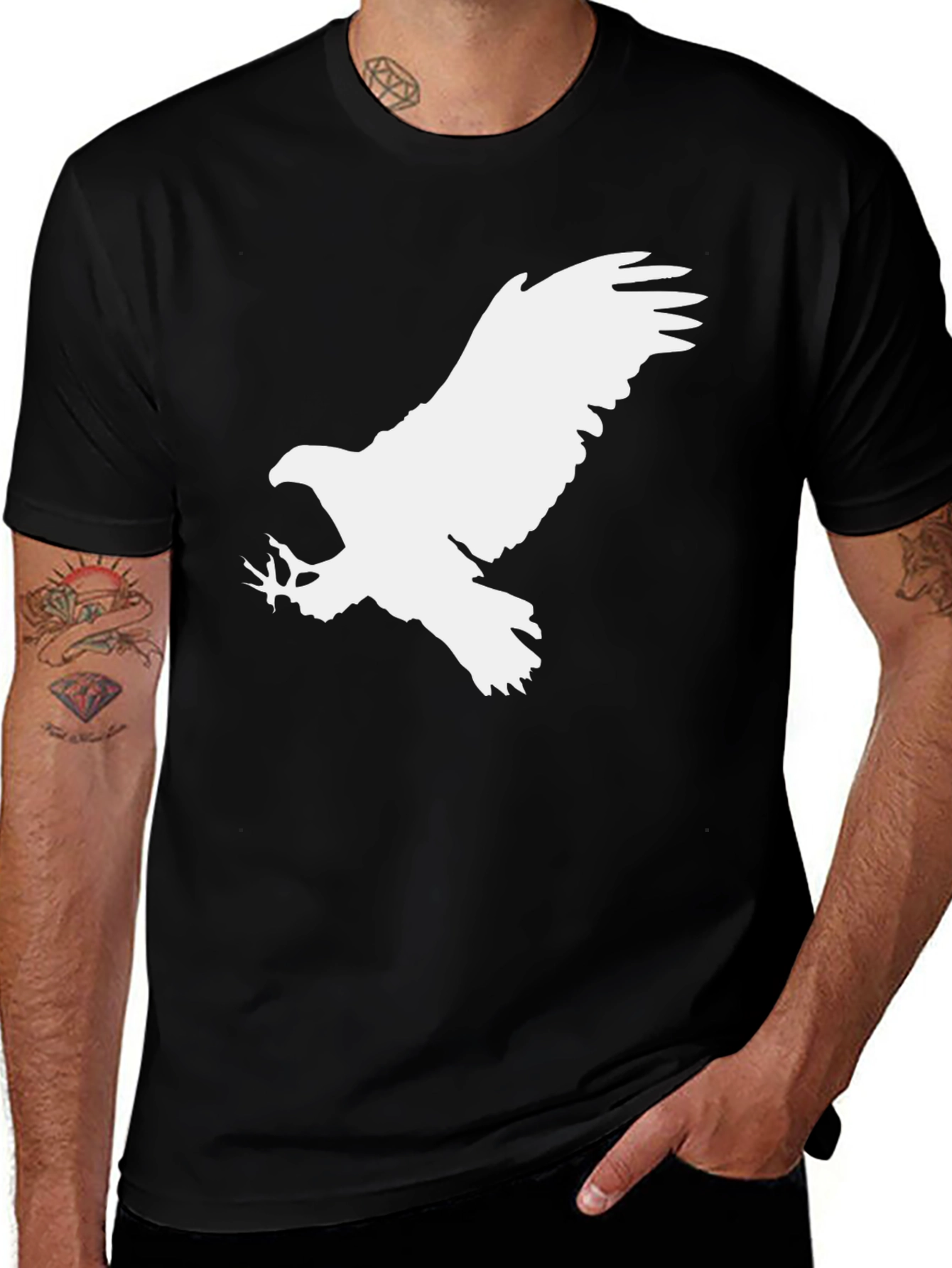 Variant 23 of Bold Eagle Graphic T-Shirt - Black