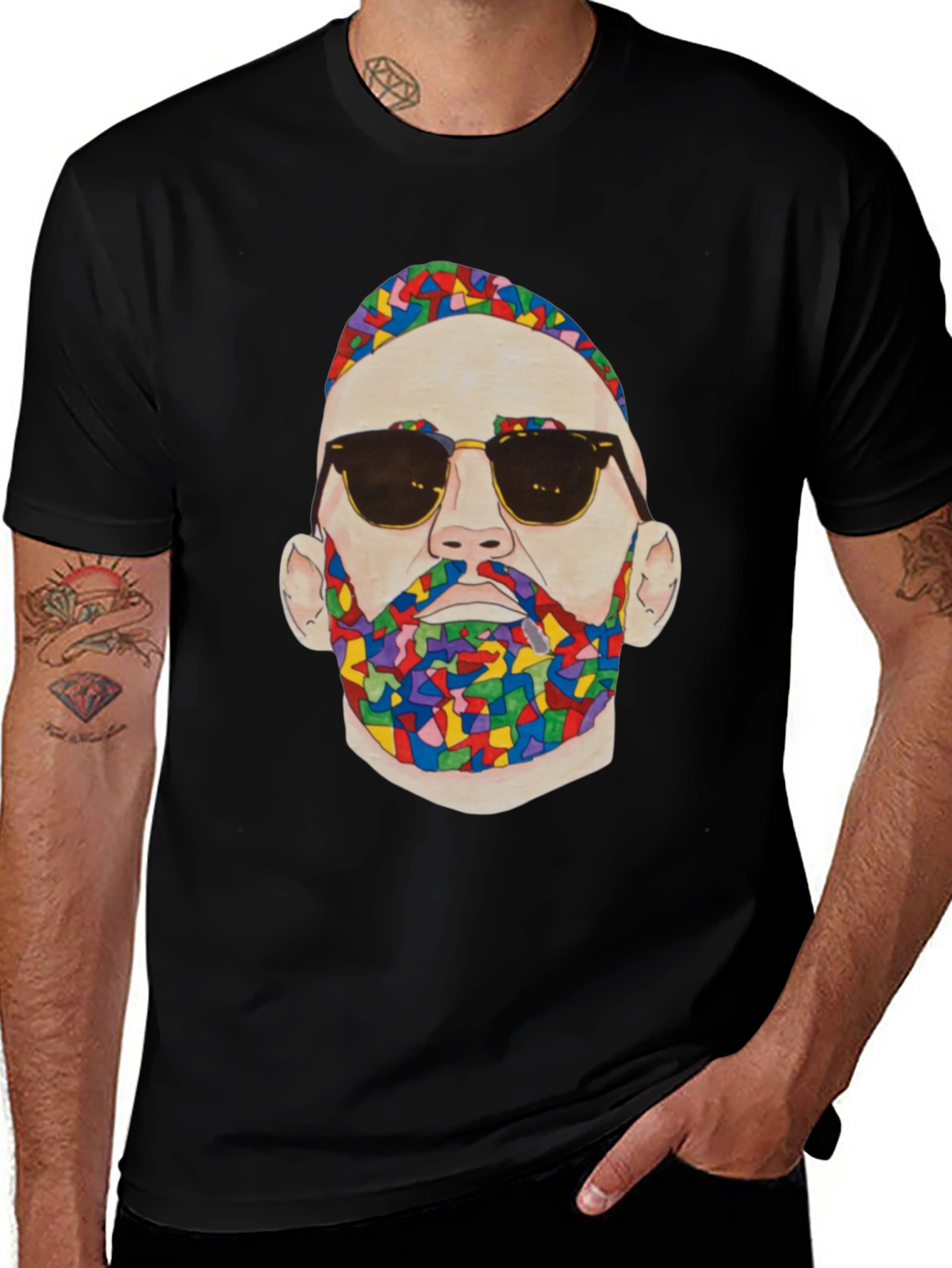 Variant 26 of Colorful Beard Graphic T-Shirt - Modern Men's Fashion
