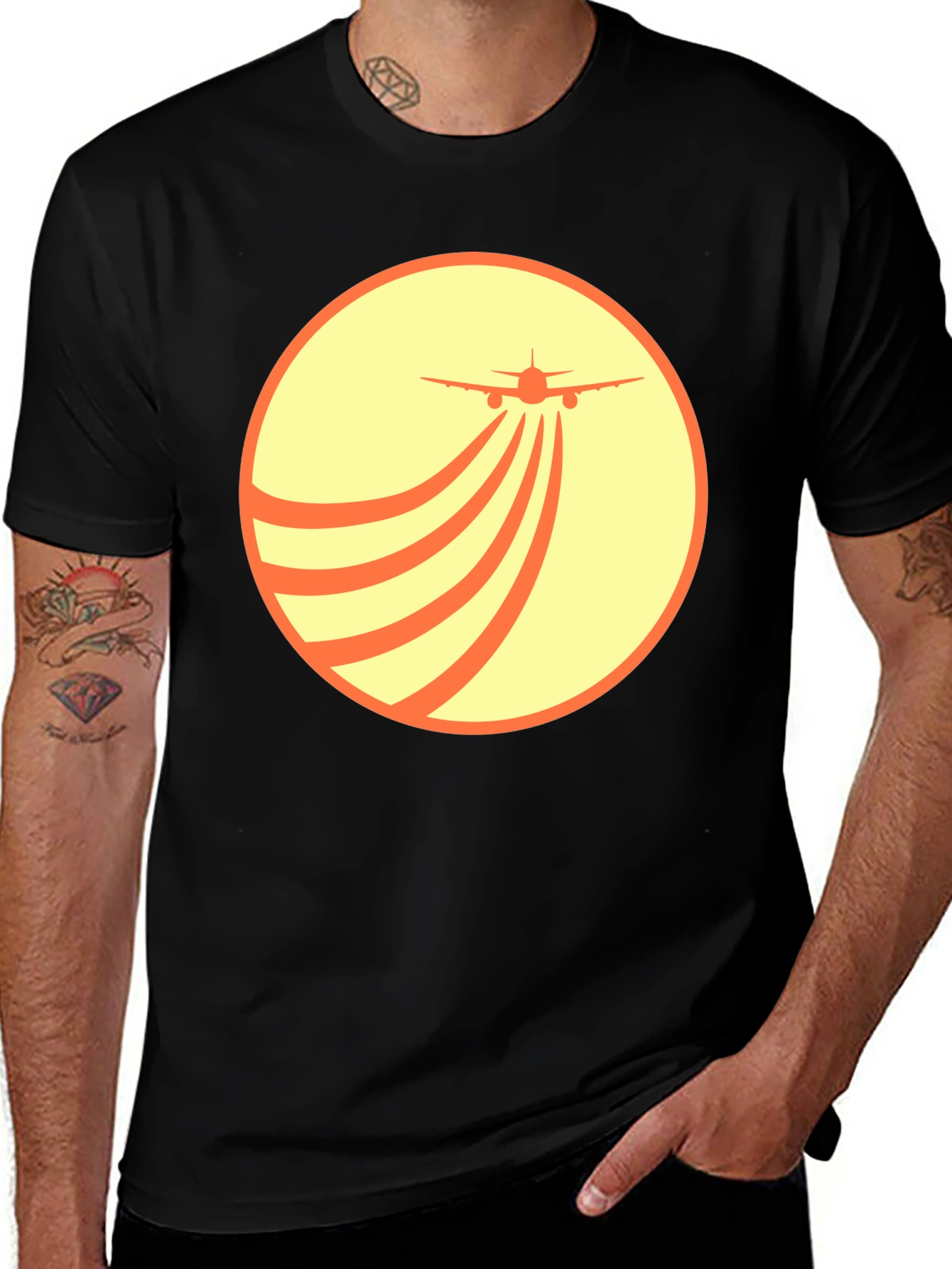 Variant 19 of Airplane Takeoff Graphic Tee - Black