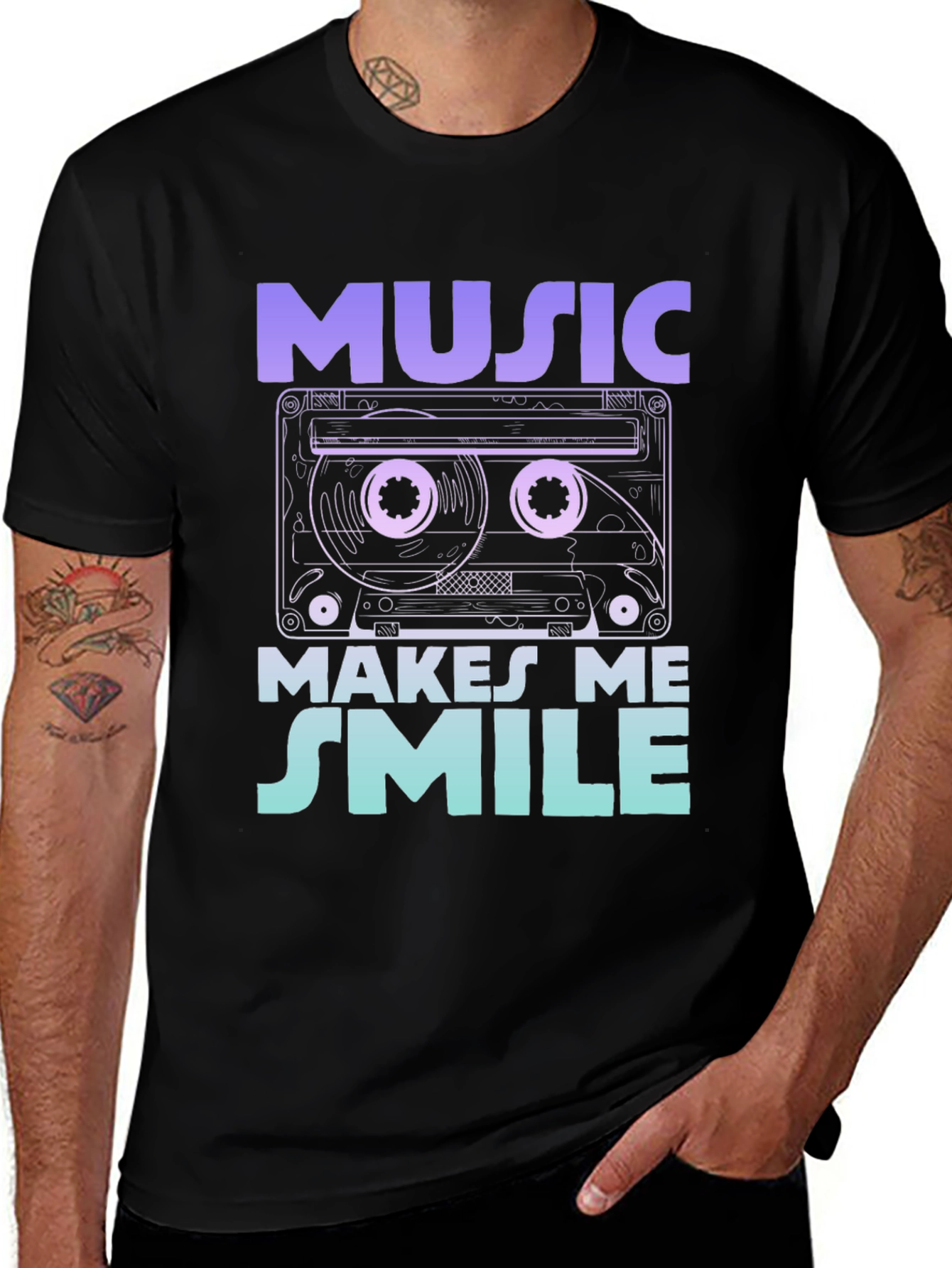 Variant 15 of Music Makes Me Smile T-Shirt