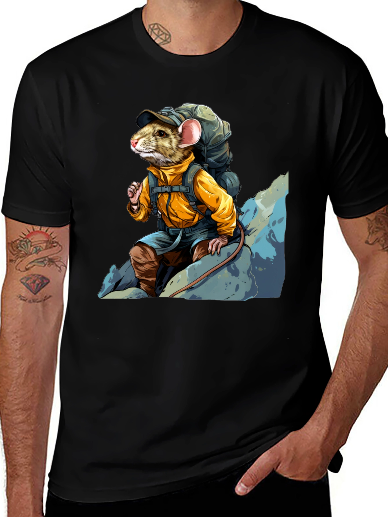 Variant 8 of Hiking Rat Graphic Tee - Adventure Ready