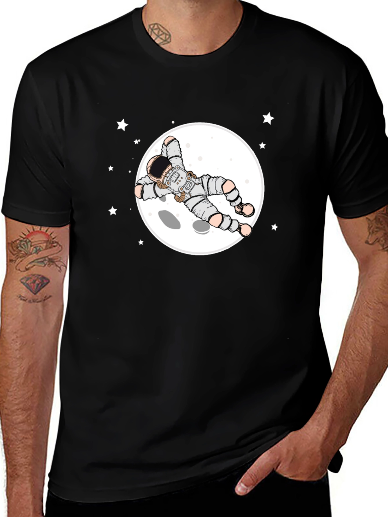 Variant 4 of Astronaut Moon T-Shirt - Space Graphic Tee