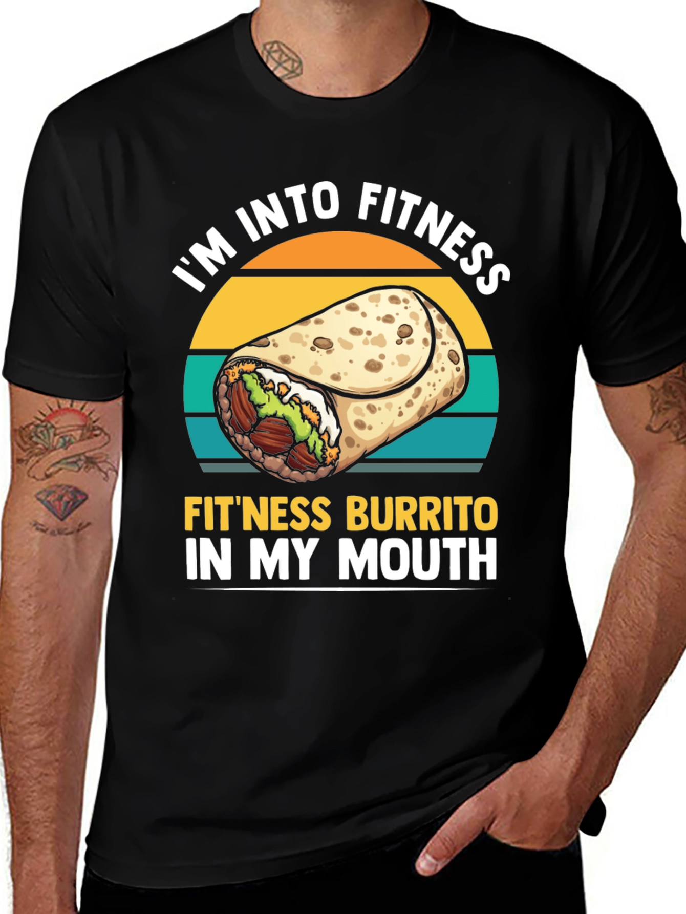 Variant 5 of Fitness Burrito T-Shirt - Funny Foodie Tee