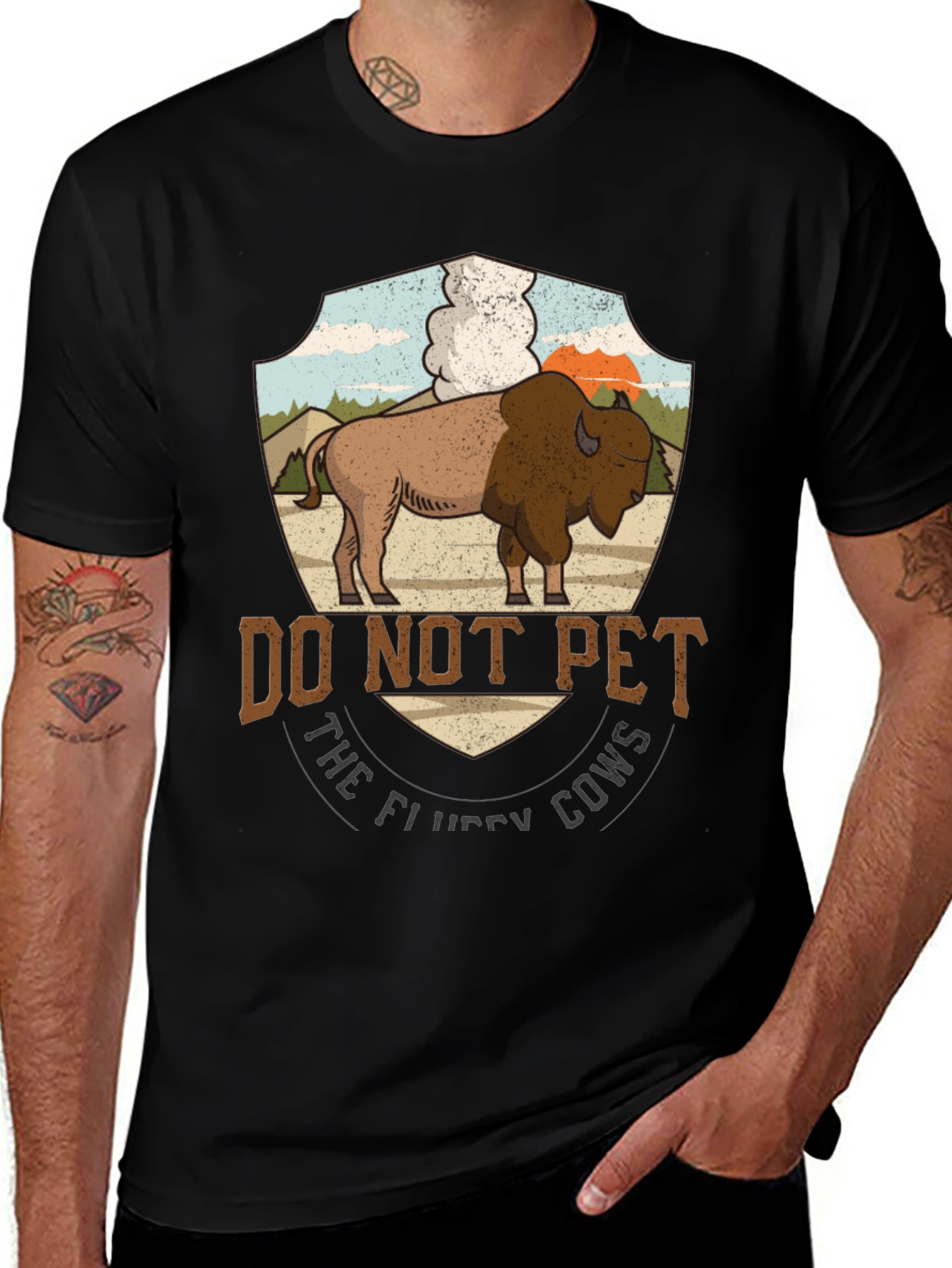Do Not Pet Fluffy Cows T-Shirt, Yellowstone Bison Tee