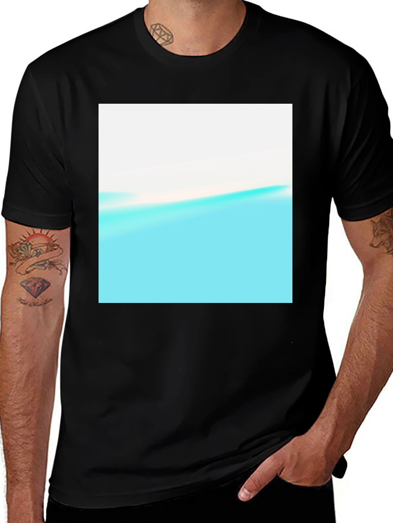 Variant 21 of Abstract Horizon Black T-Shirt