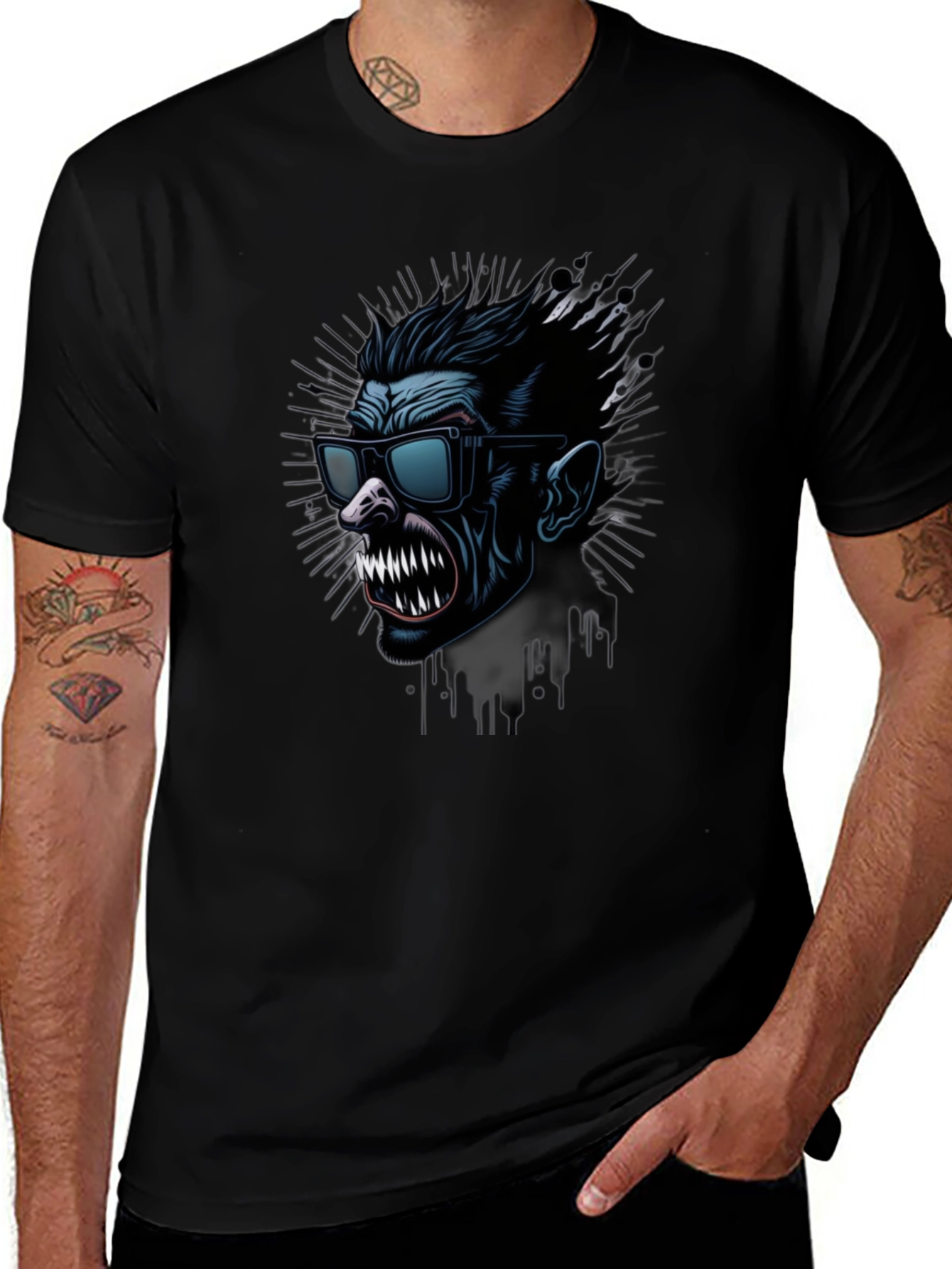 Variant 26 of Monster Graphic Black T-Shirt