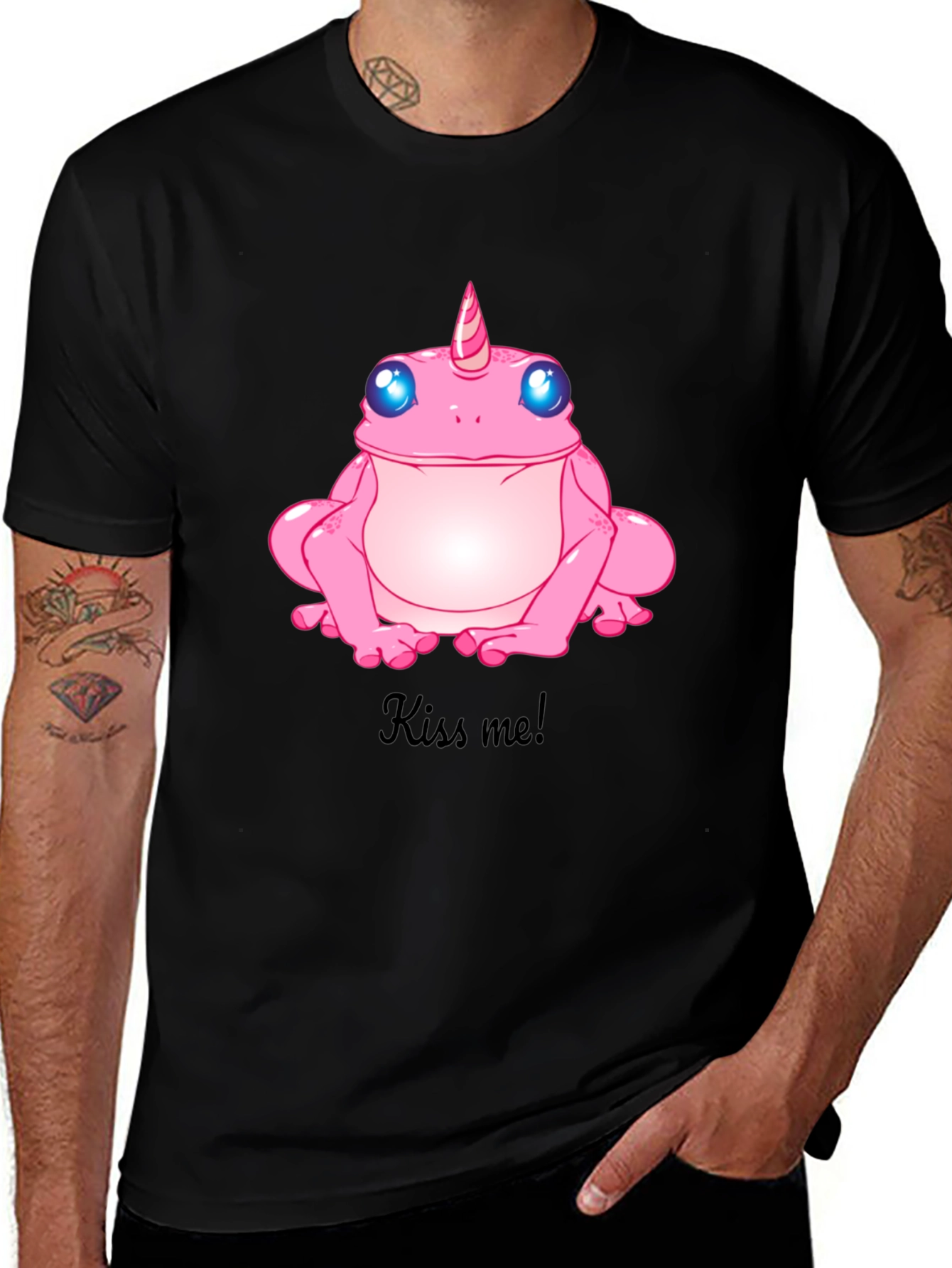 Variant 20 of Kiss Me! Pink Unicorn Frog Graphic T-Shirt