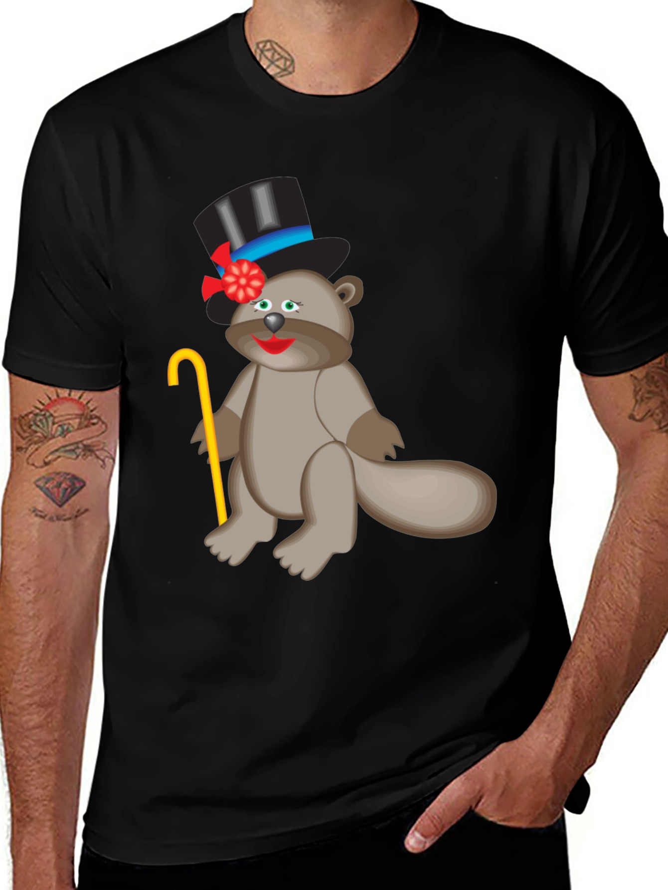 Variant 7 of Novelty Cartoon Beaver T-Shirt