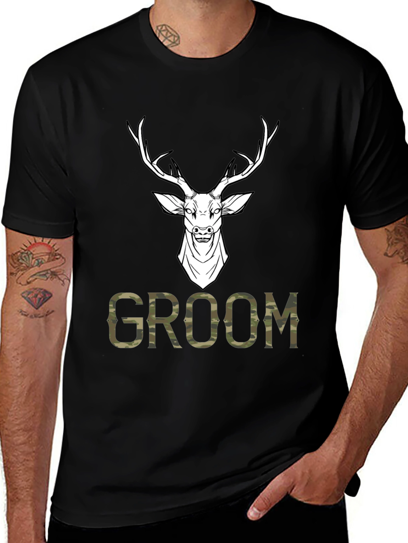 Variant 25 of Groom Deer Camo Graphic T-Shirt