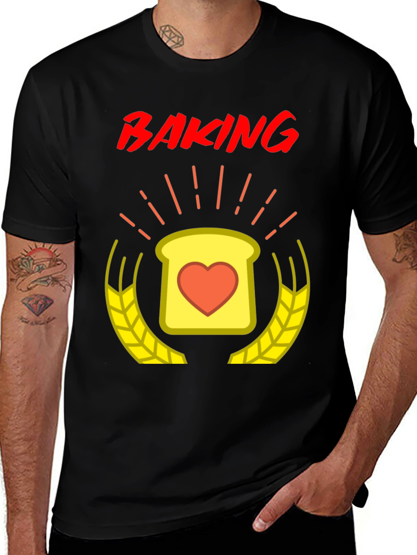 Variant 7 of Baking Love T-Shirt - Heart Toast Design