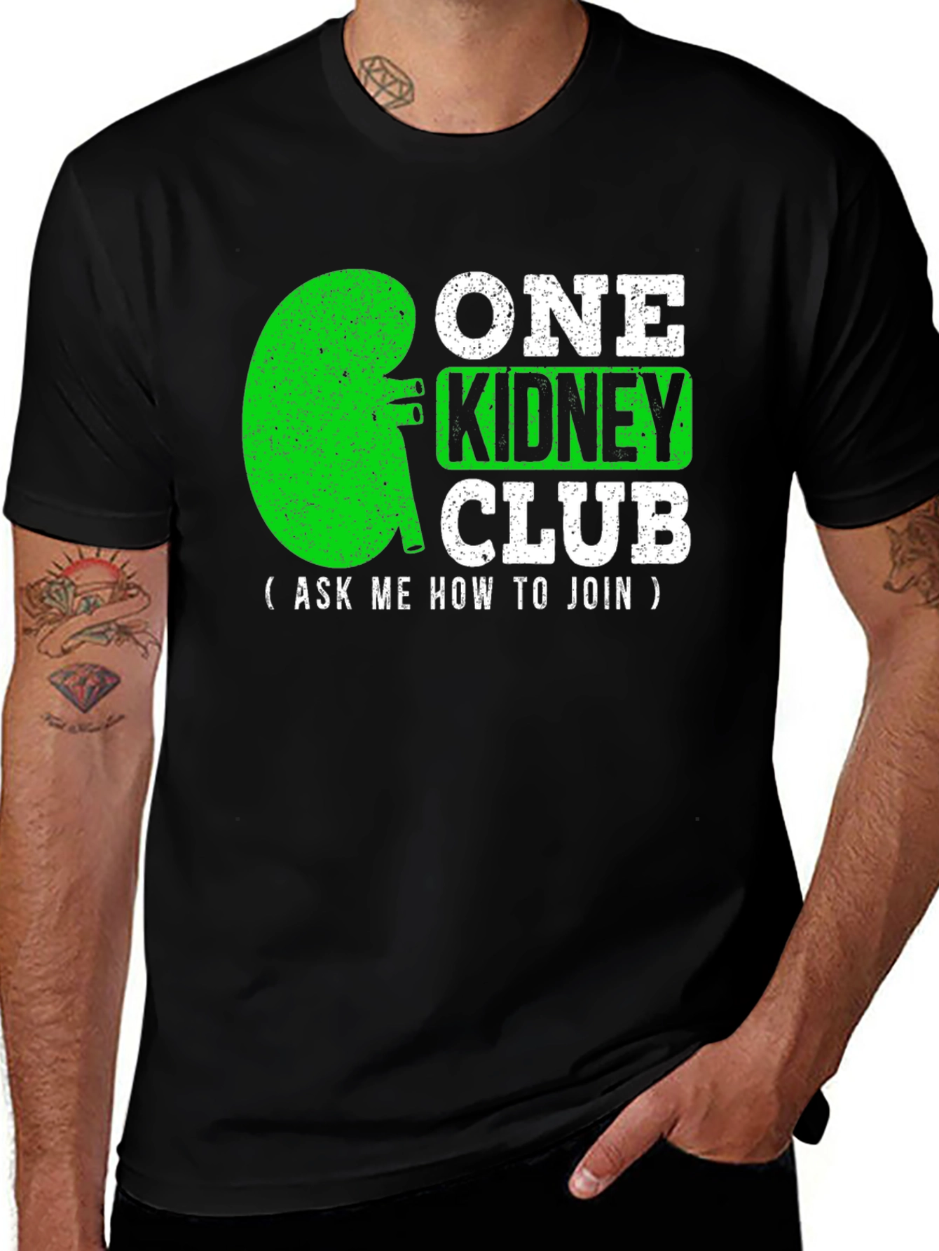 Variant 2 of One Kidney Club T-Shirt - Donate, Support, Awareness Tee
