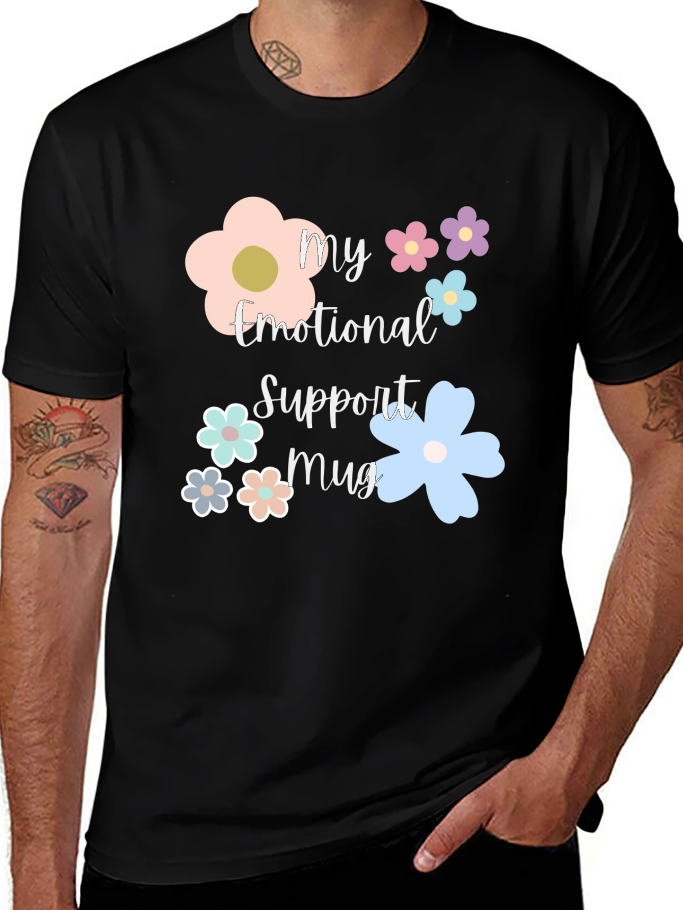 Variant 27 of Emotional Support Mug Floral T-Shirt