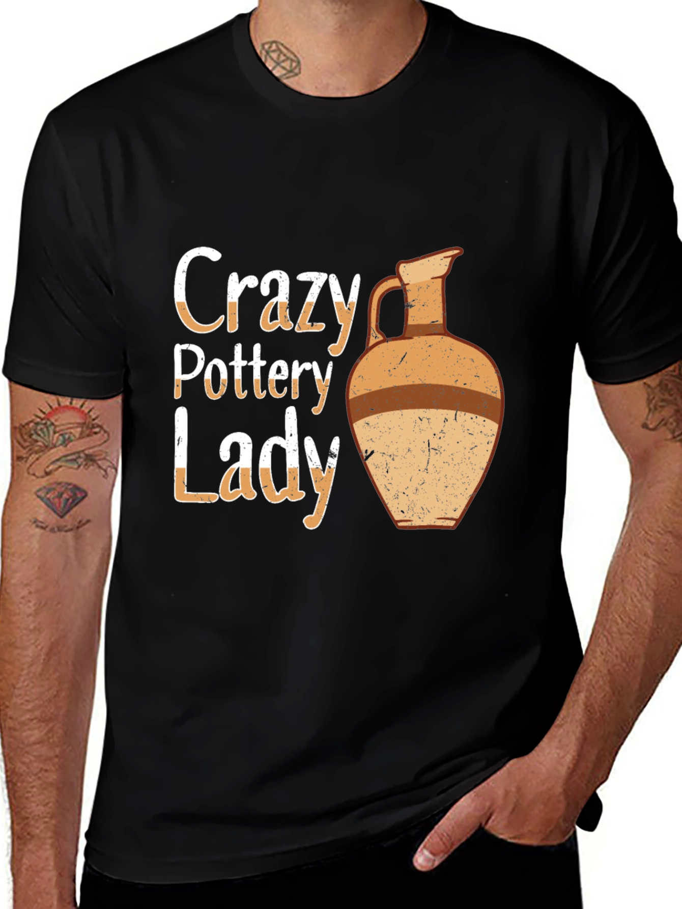 Variant 17 of Crazy Pottery Lady T-Shirt, Ceramic Art Gift