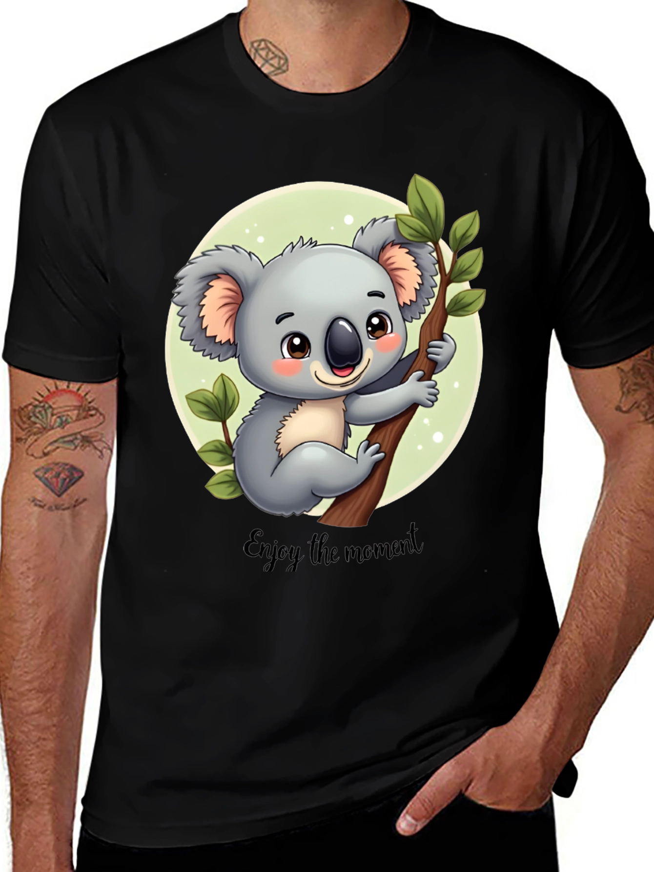 Variant 19 of Koala 'Enjoy the Moment' Black T-Shirt
