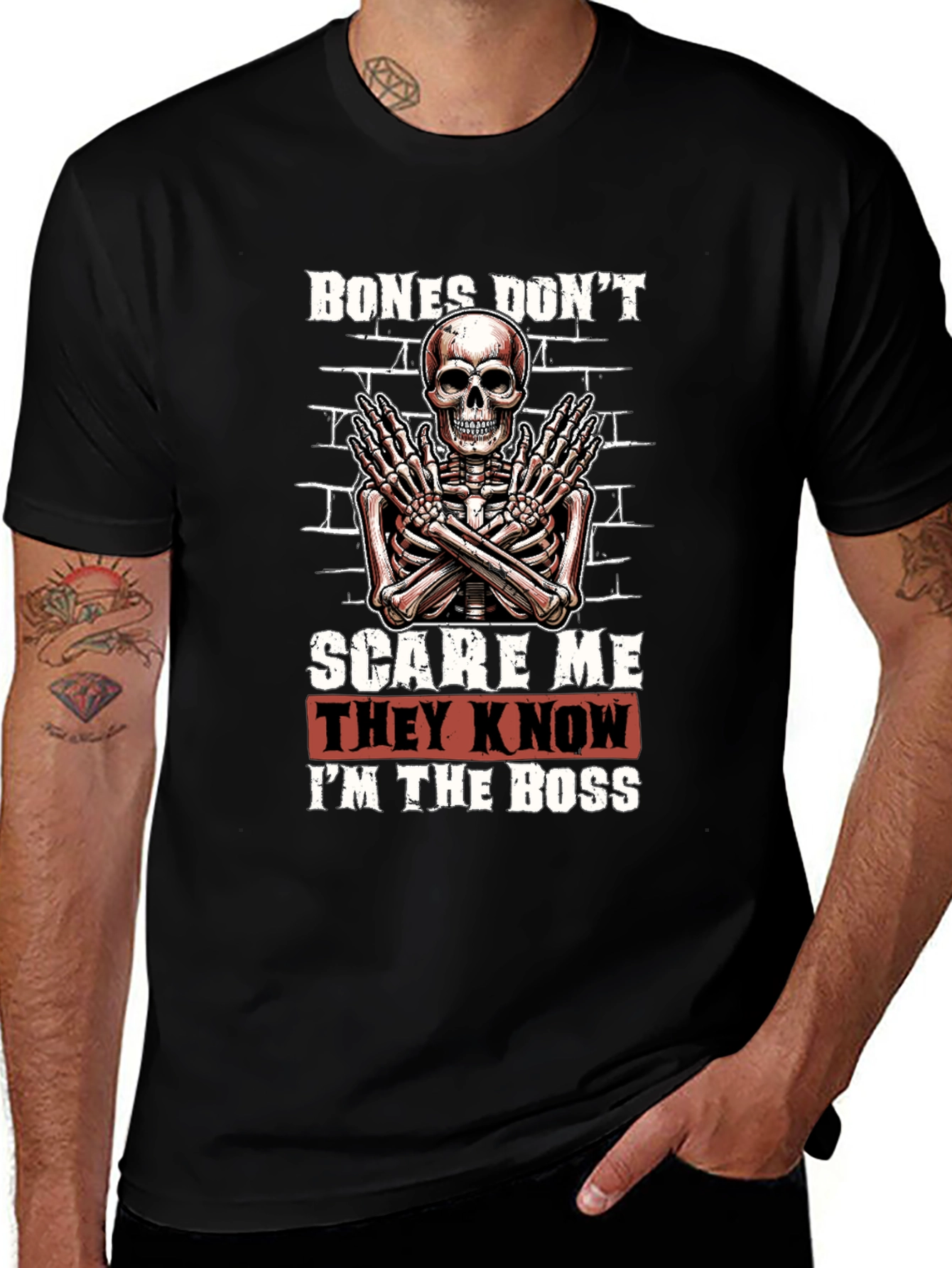 Black Bones Don't Scare Me T-Shirt main image
