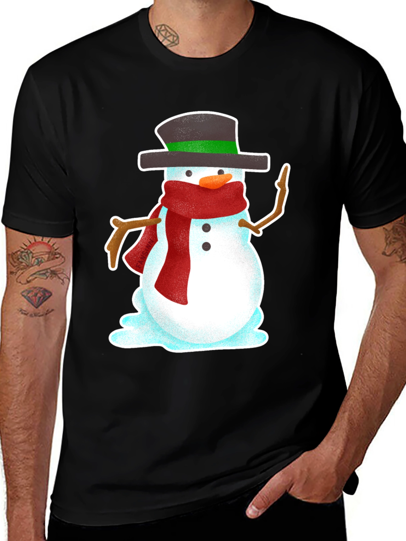 Variant 5 of Snowman Graphic T-Shirt - Festive Holiday Tee