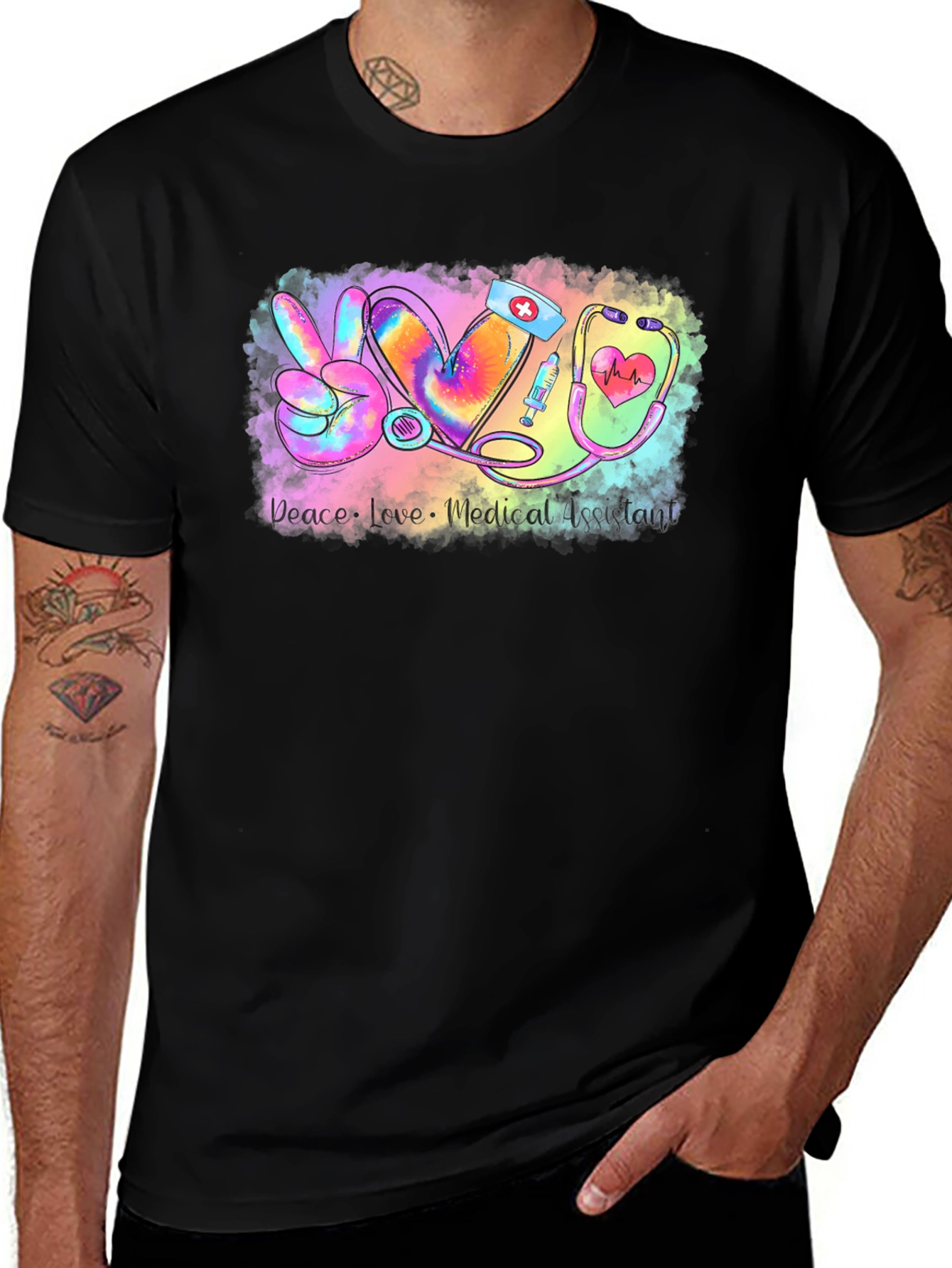 Variant 29 of Medical Assistant Peace Love T-Shirt