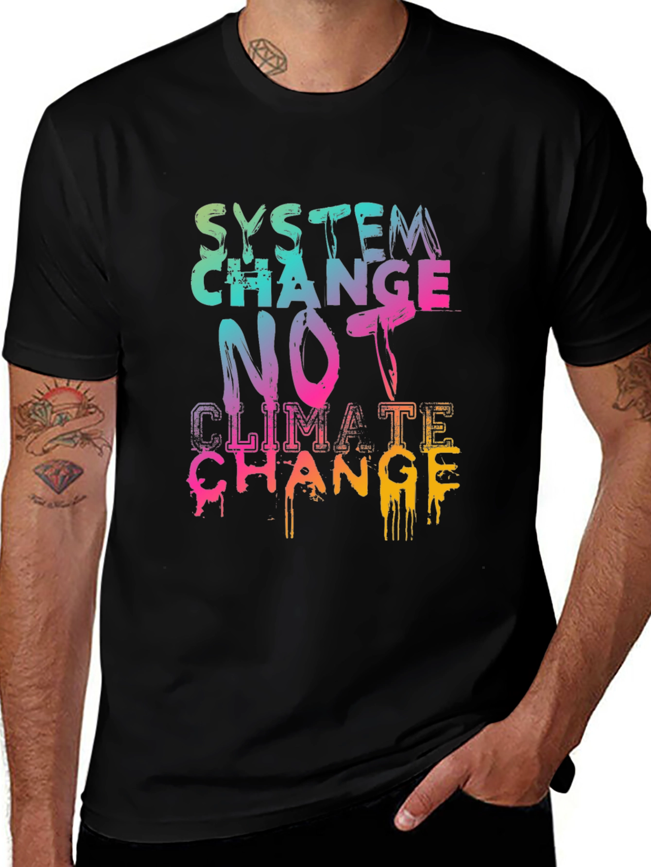 Variant 19 of System Change Not Climate Change Black T-Shirt