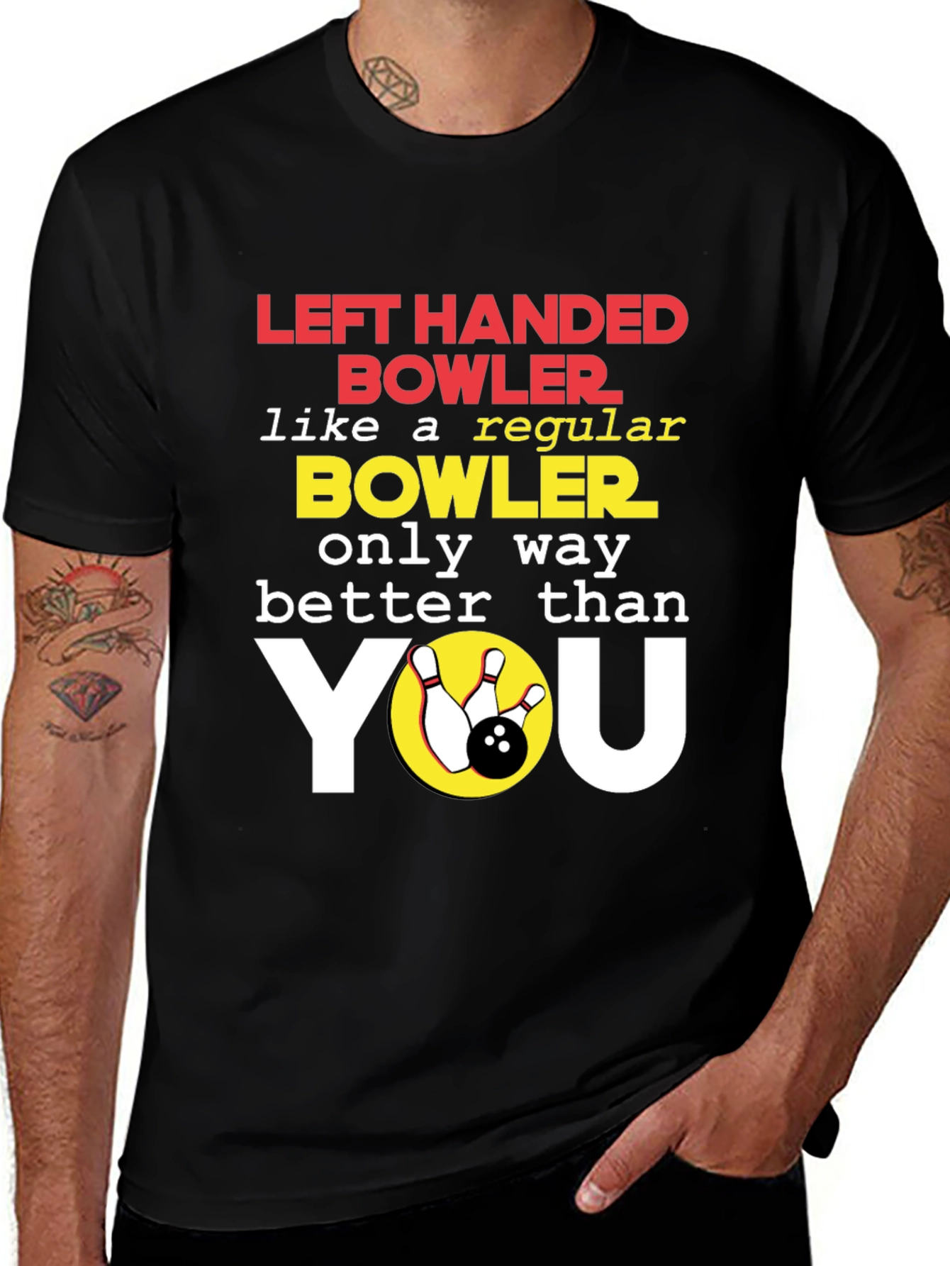 Variant 2 of Left-Handed Bowler T-Shirt