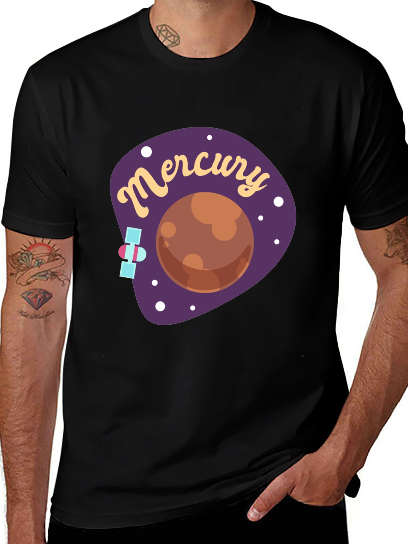 Mercury Planet Graphic T-Shirt - Retro Space Tee