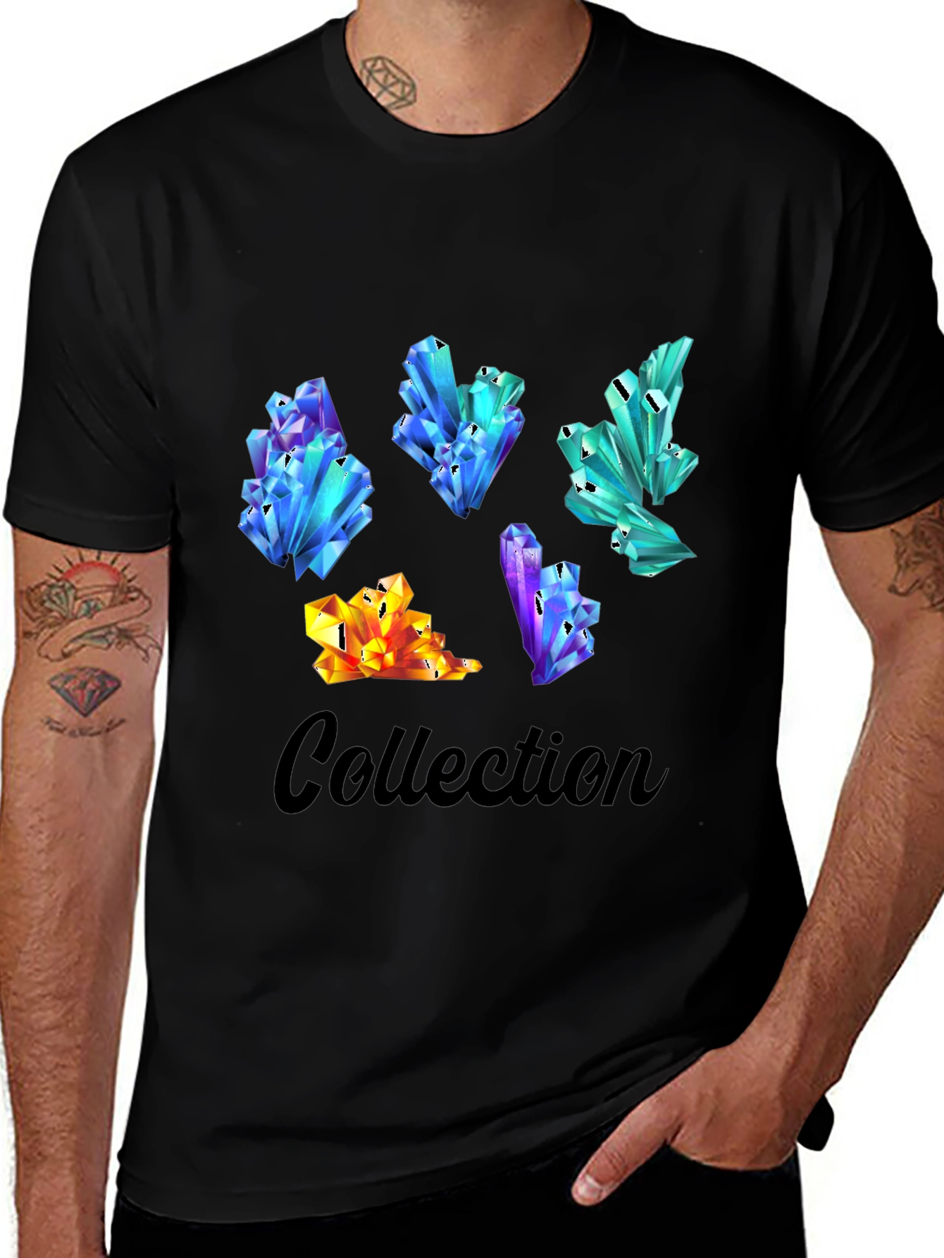 Variant 23 of Crystals Collection Graphic T-Shirt - Black