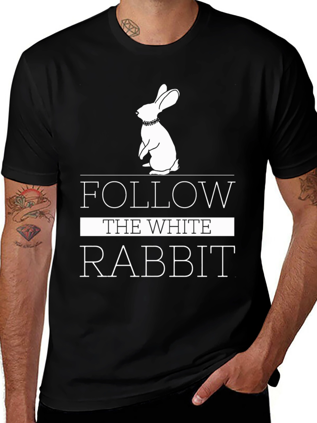 Variant 27 of Follow the White Rabbit Graphic T-Shirt