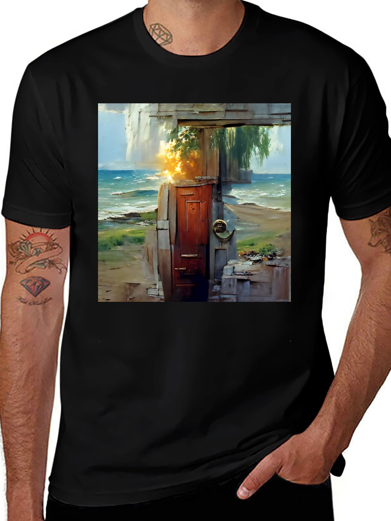 Variant 15 of Coastal Doorway Graphic Tee - Unique Art T-Shirt