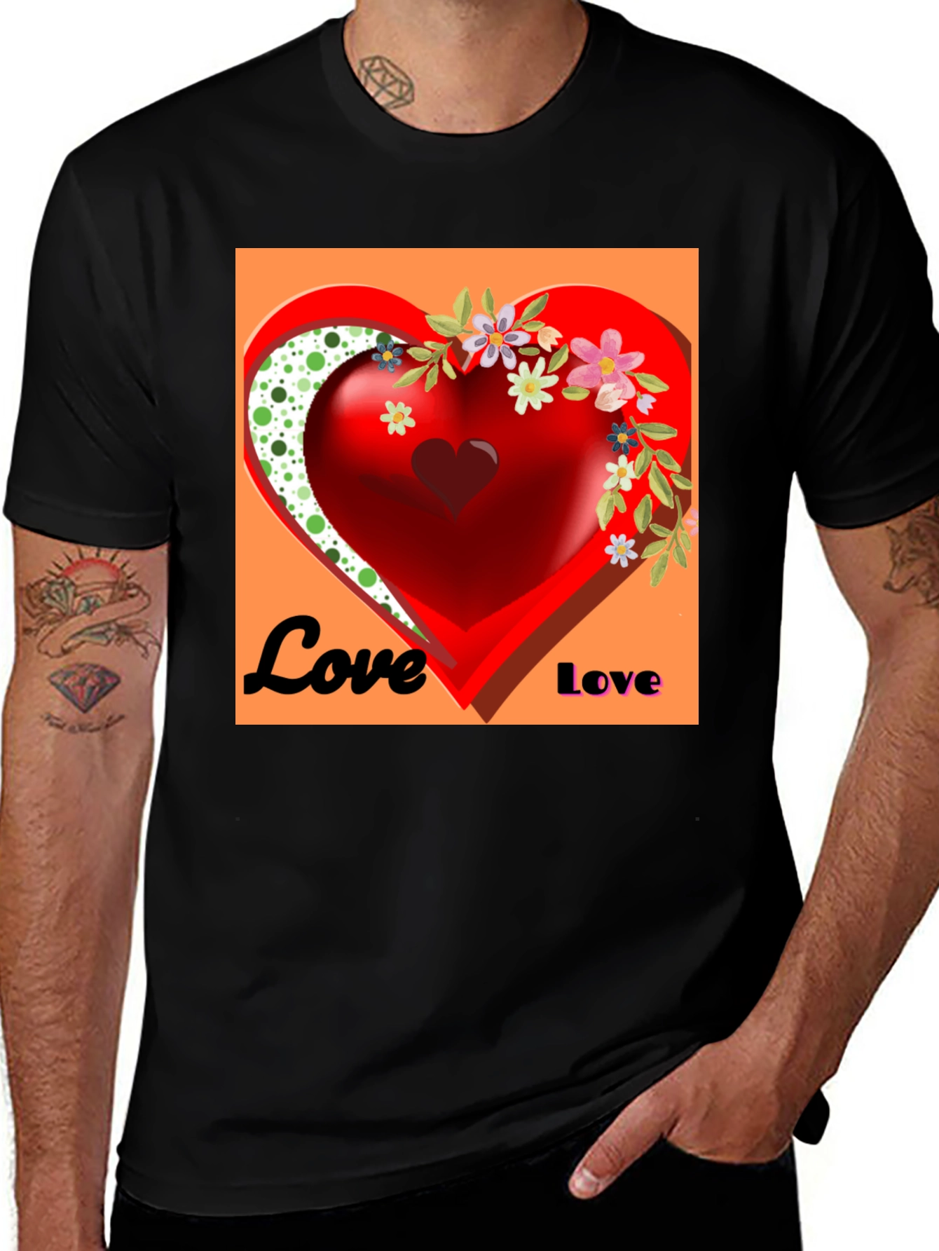 Variant 17 of Love Heart Graphic Tee - Stylish & Unique