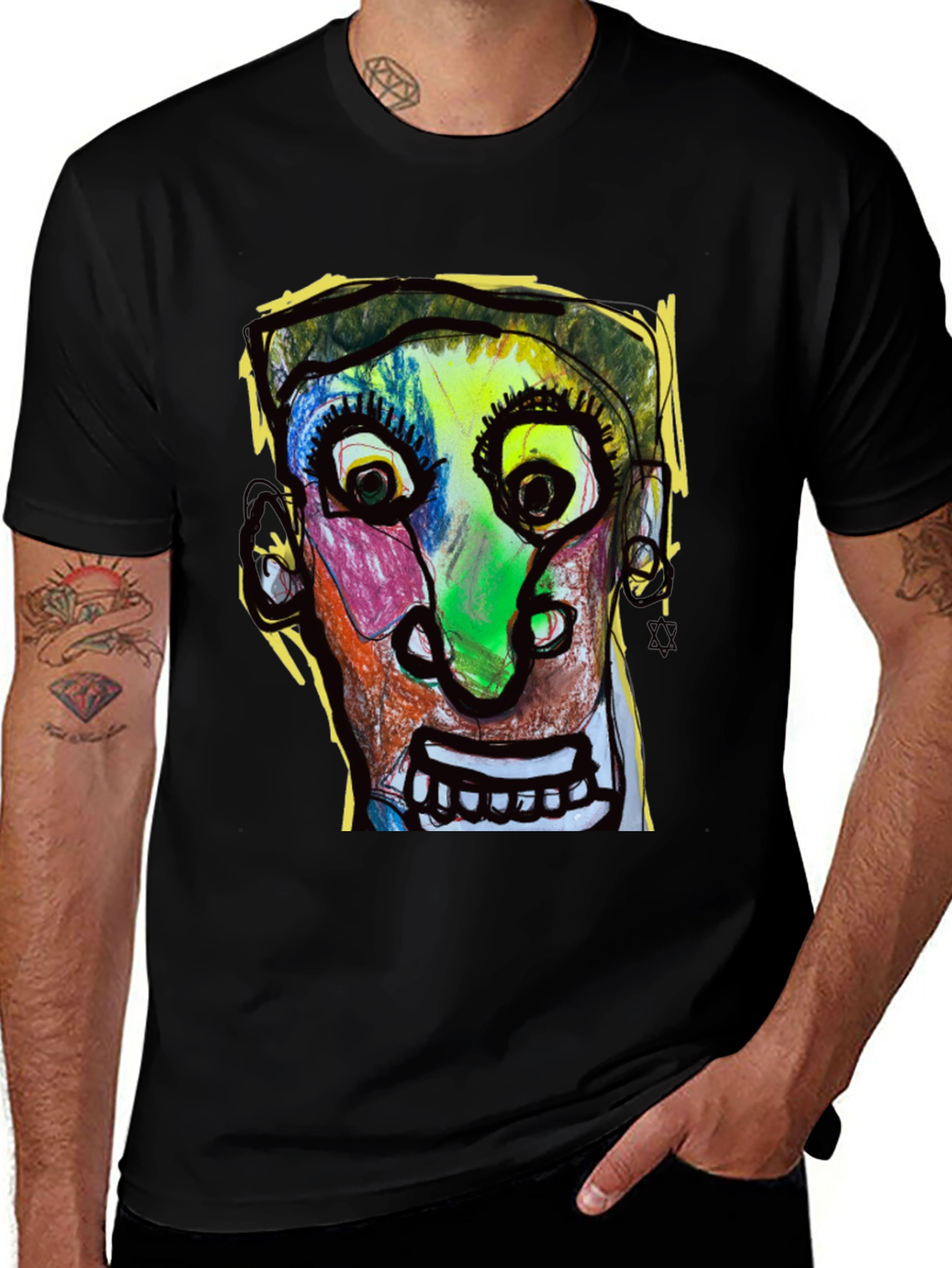 Variant 4 of Abstract Face Graphic T-Shirt - Unique Art Tee