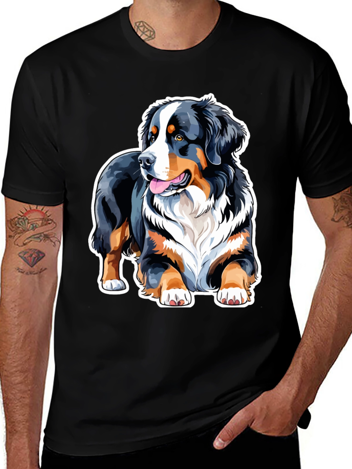Variant 29 of Bernese Mountain Dog Black T-Shirt
