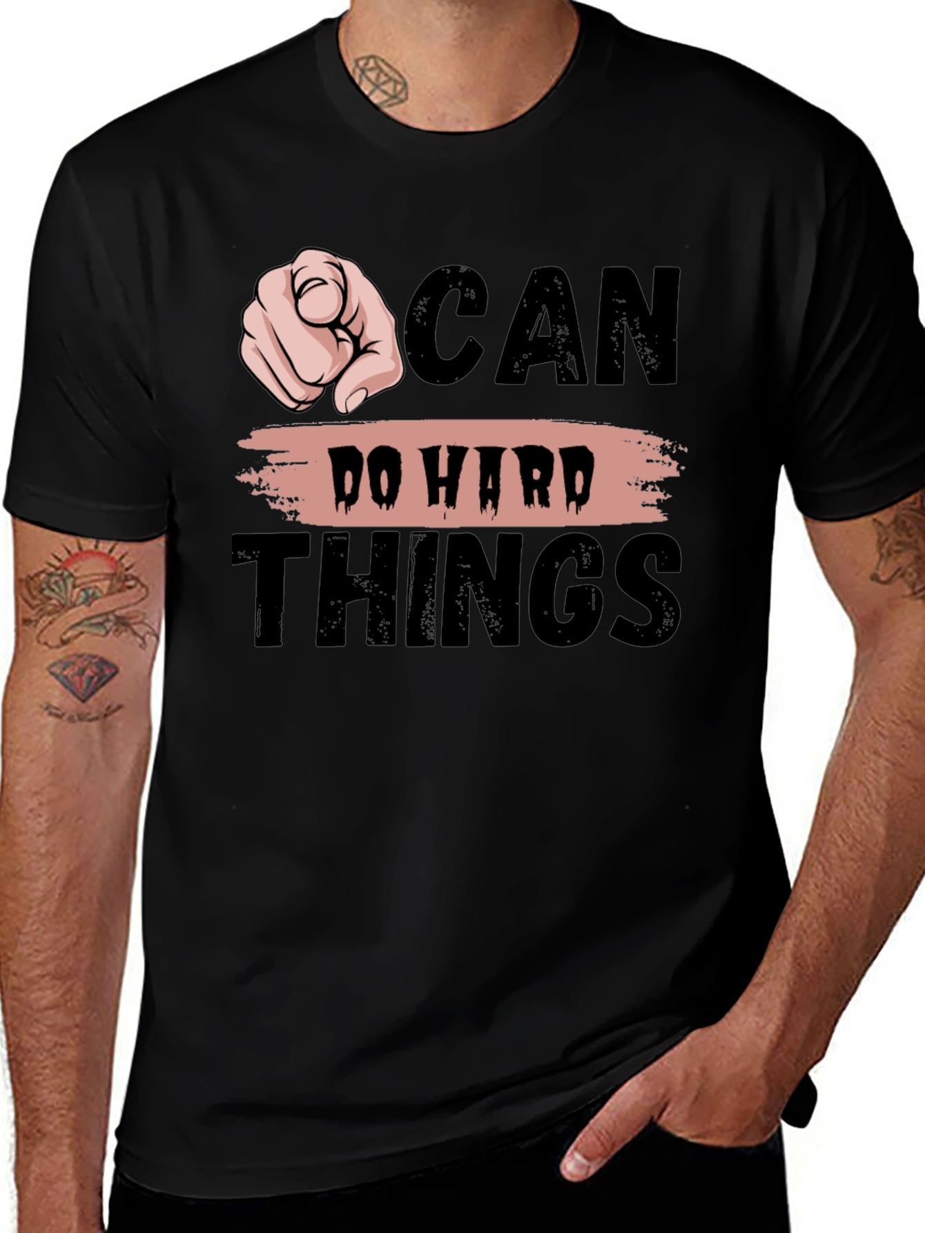 Variant 10 of Motivational Graphic T-Shirt - Can Do Hard Things