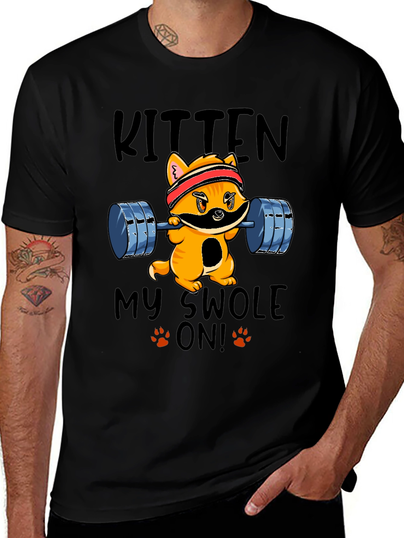 Variant 27 of Kitten My Swole On! Gym Cat T-Shirt