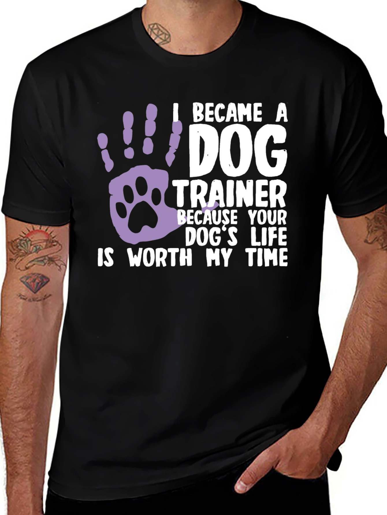 Dog Trainer Graphic Tee - "Worth My Time" Black T-Shirt