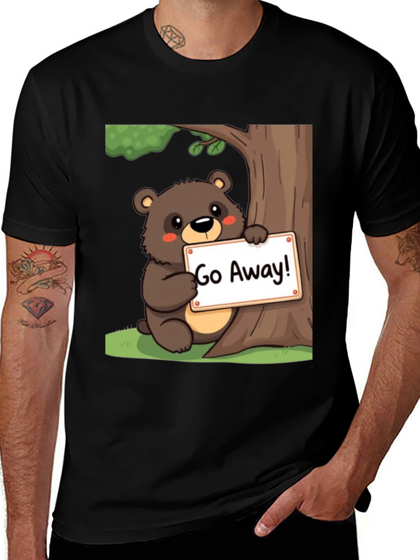 Variant 27 of Bear "Go Away!" T-Shirt