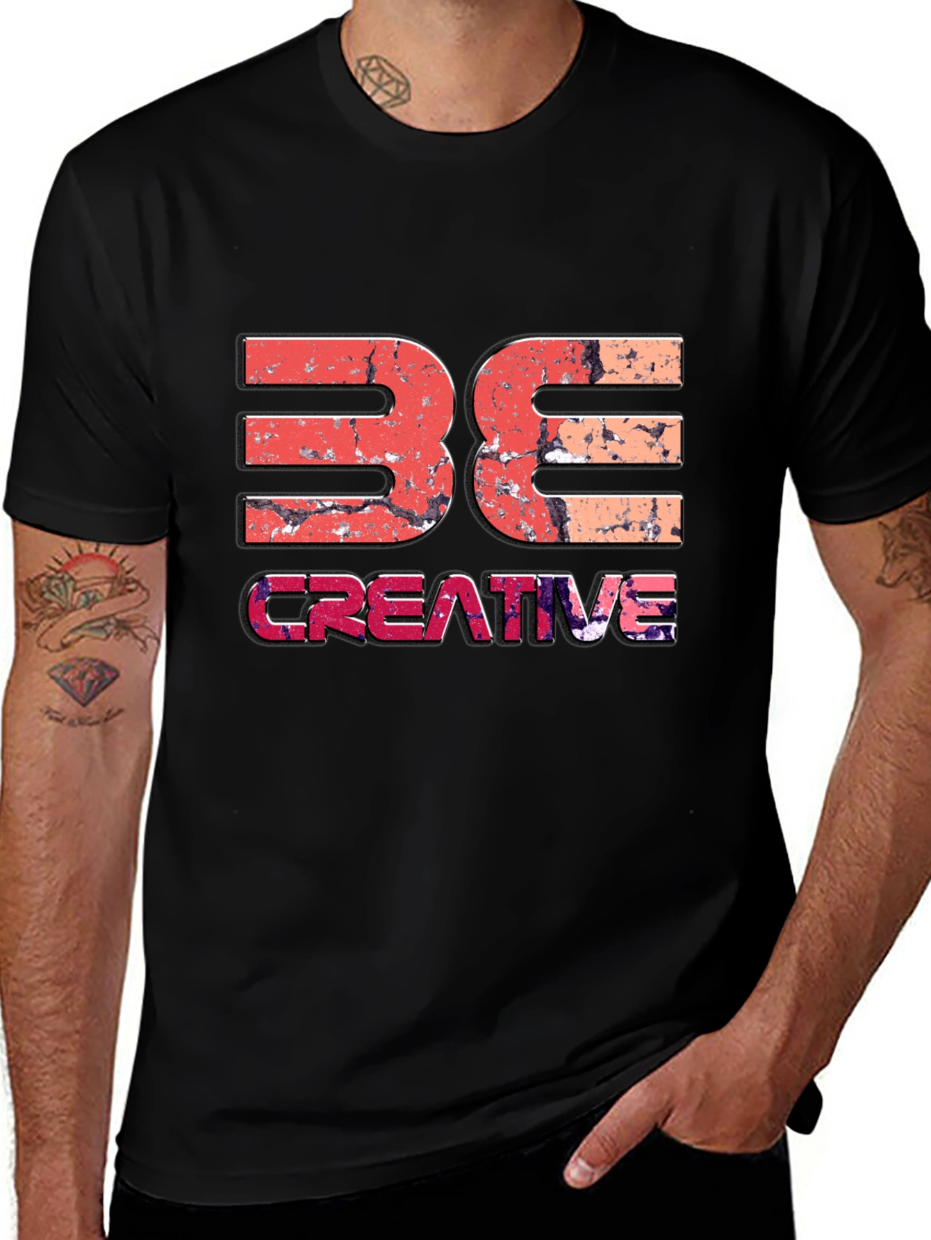 Variant 5 of Be Creative Graphic Tee - Black Unisex T-Shirt