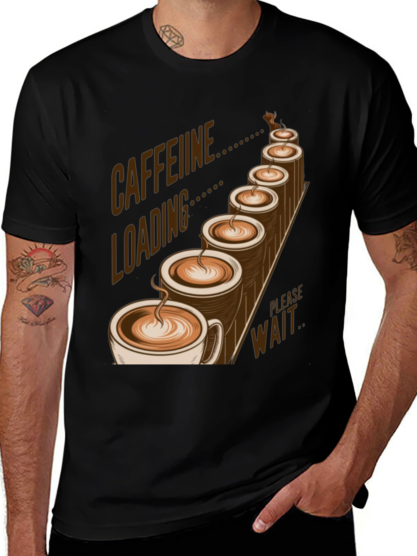Variant 13 of Caffeine Loading T-Shirt - Coffee Lover Tee