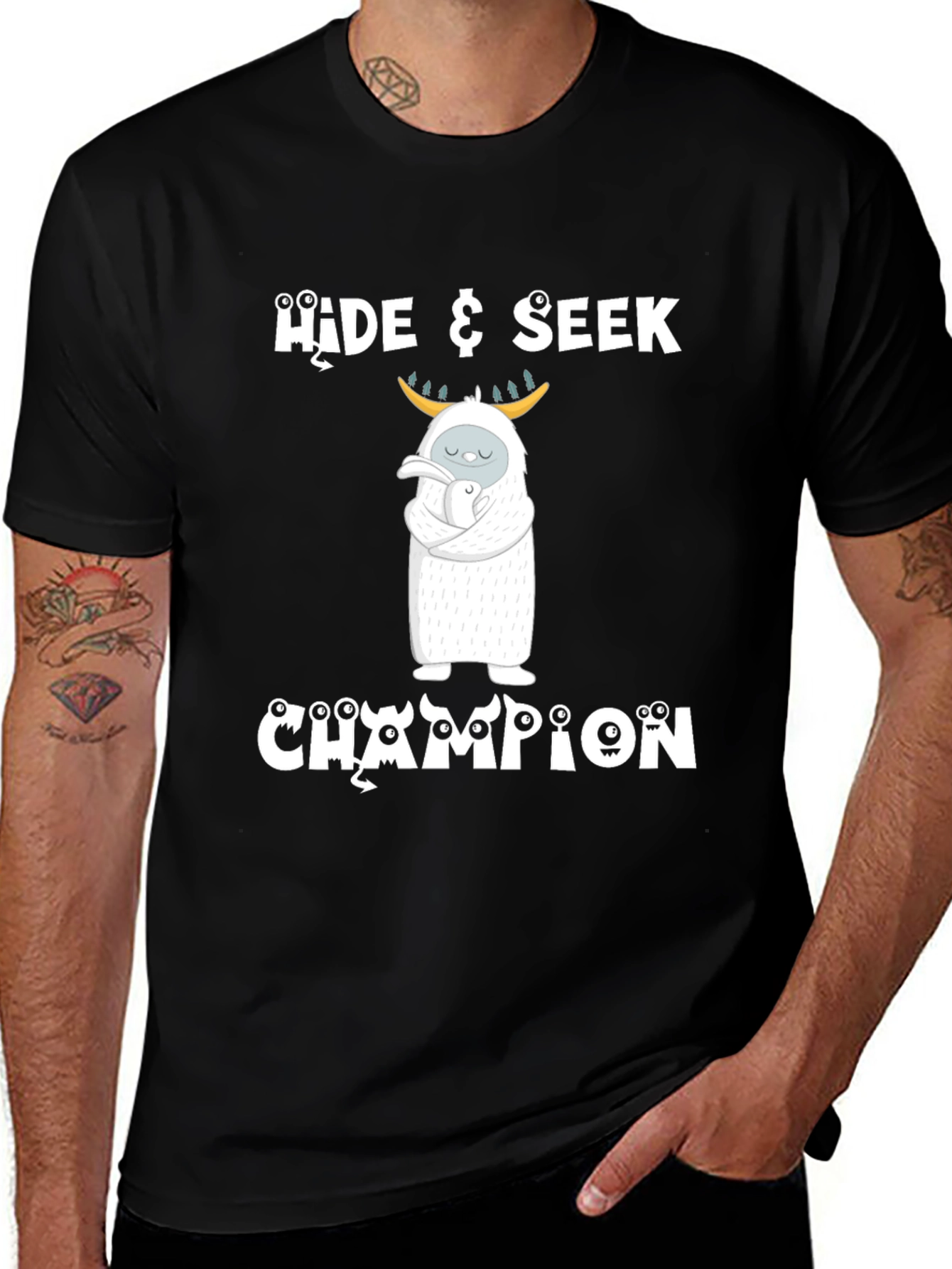 Variant 2 of Hide & Seek Champion T-Shirt - Yeti with Baby