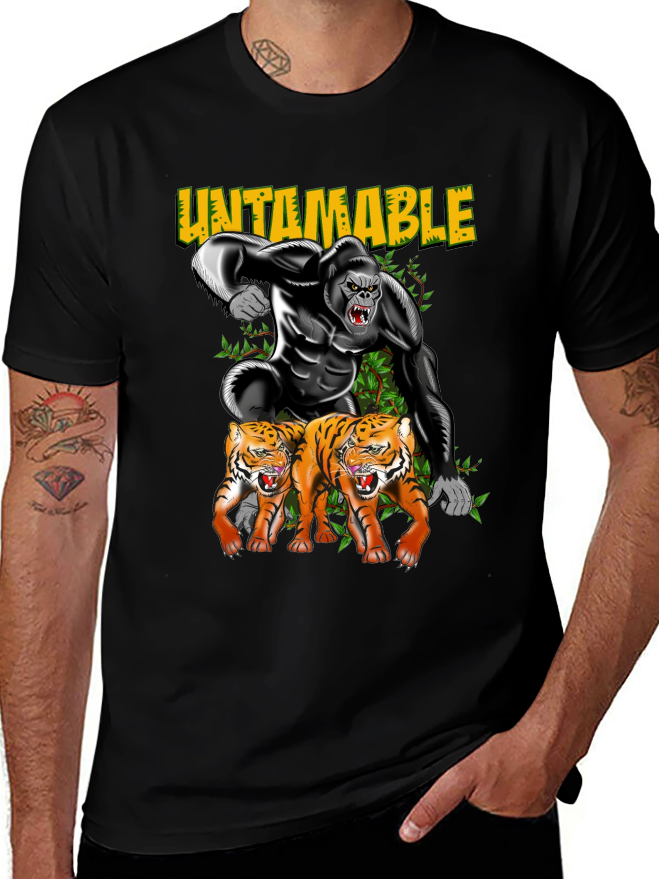 Variant 9 of Untamable Gorilla and Tiger Graphic Tee