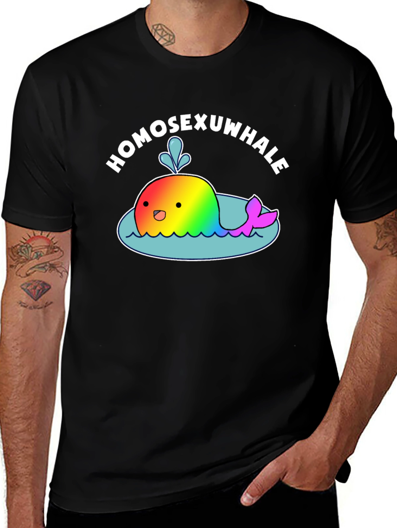 Homosexuwhale Pride T-Shirt - Black