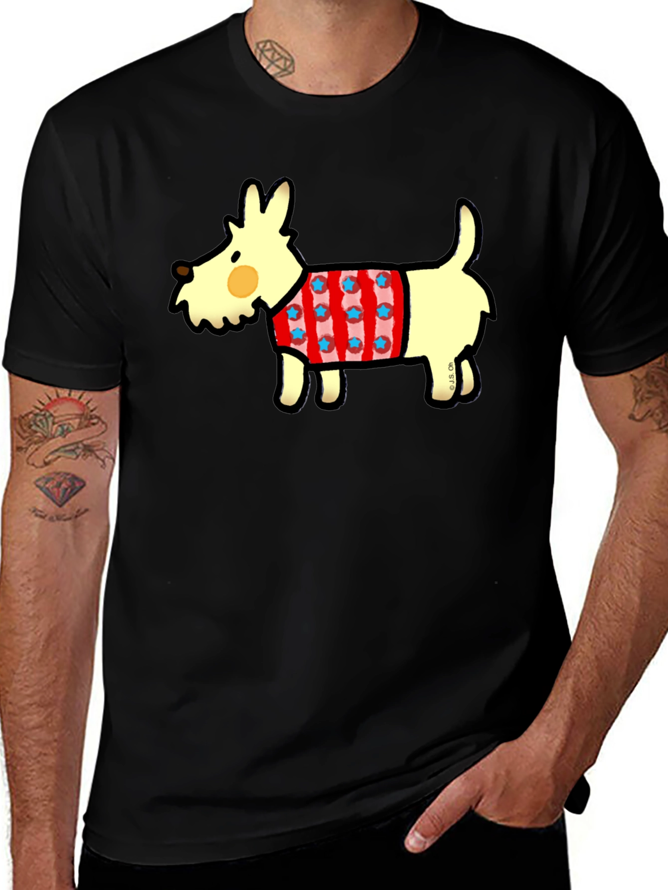 Variant 8 of Dog Graphic Tee - Casual Black T-Shirt
