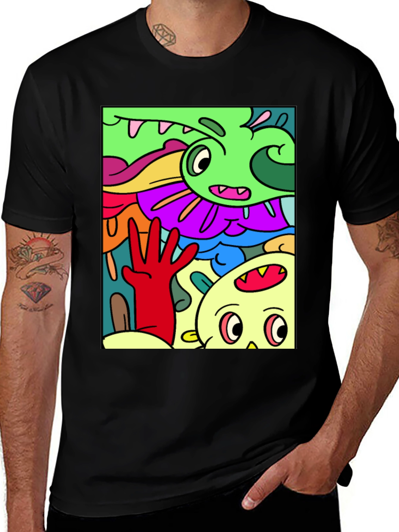 Variant 8 of Cartoon Doodle Graphic T-Shirt - Quirky Streetwear