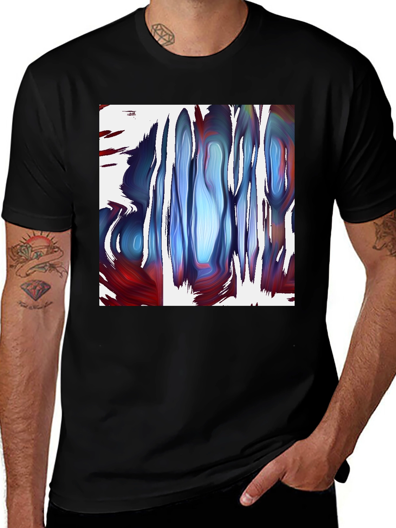 Variant 22 of Abstract Swirl Graphic Black T-Shirt