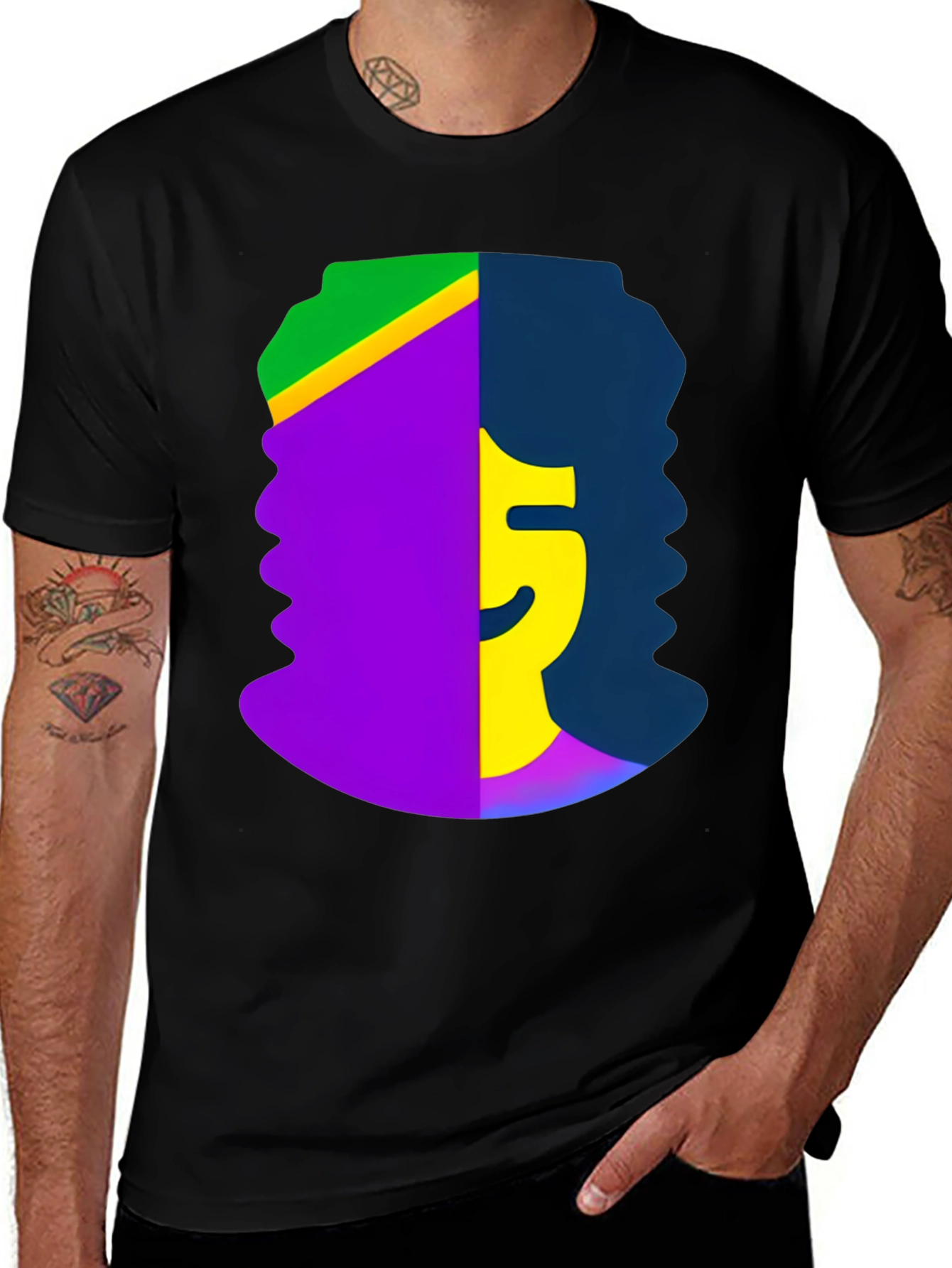 Variant 9 of Abstract Portrait Graphic Tee - Modern Art Shirt