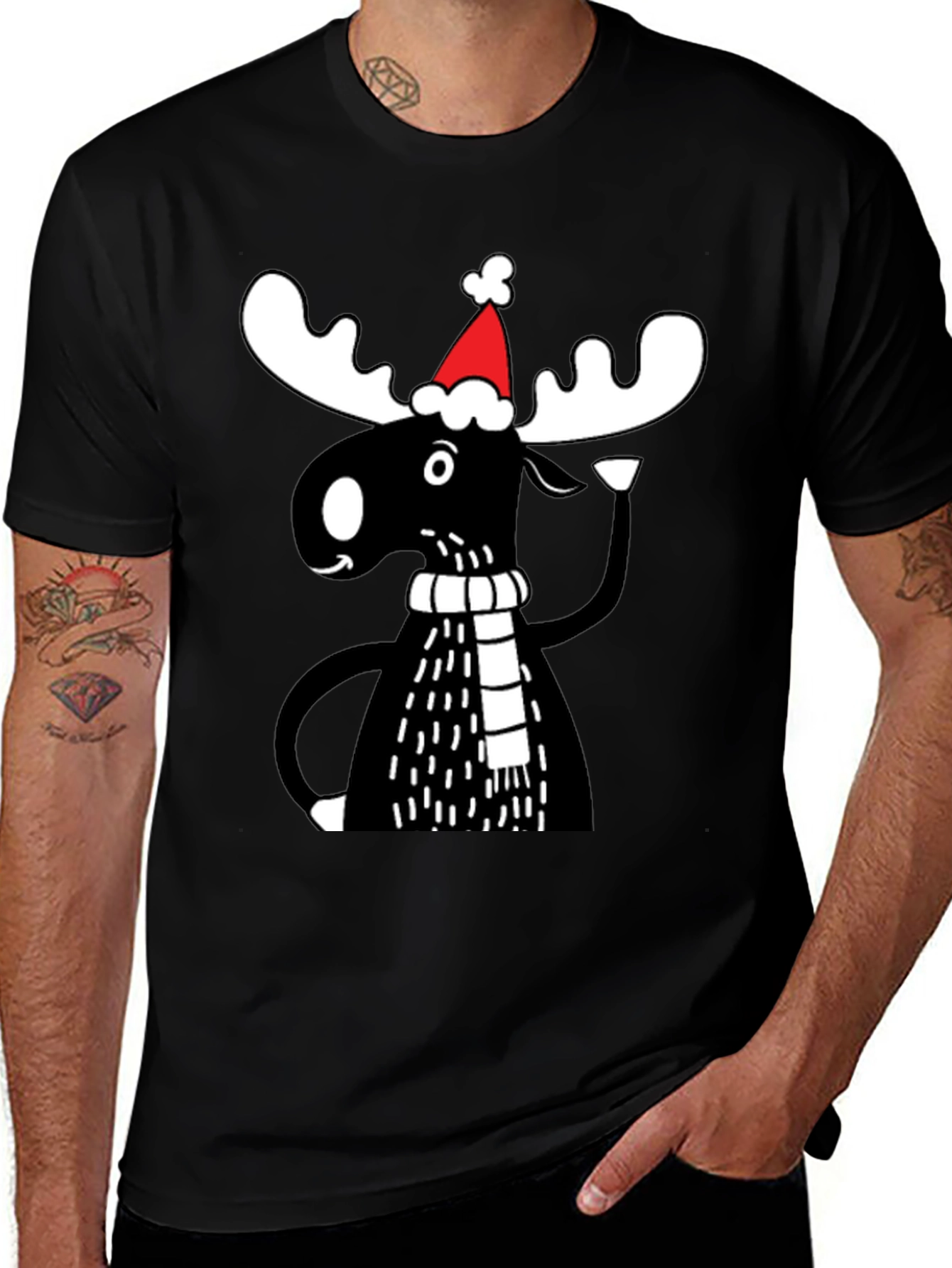 Variant 12 of Festive Moose Graphic Tee - Holiday Cheer