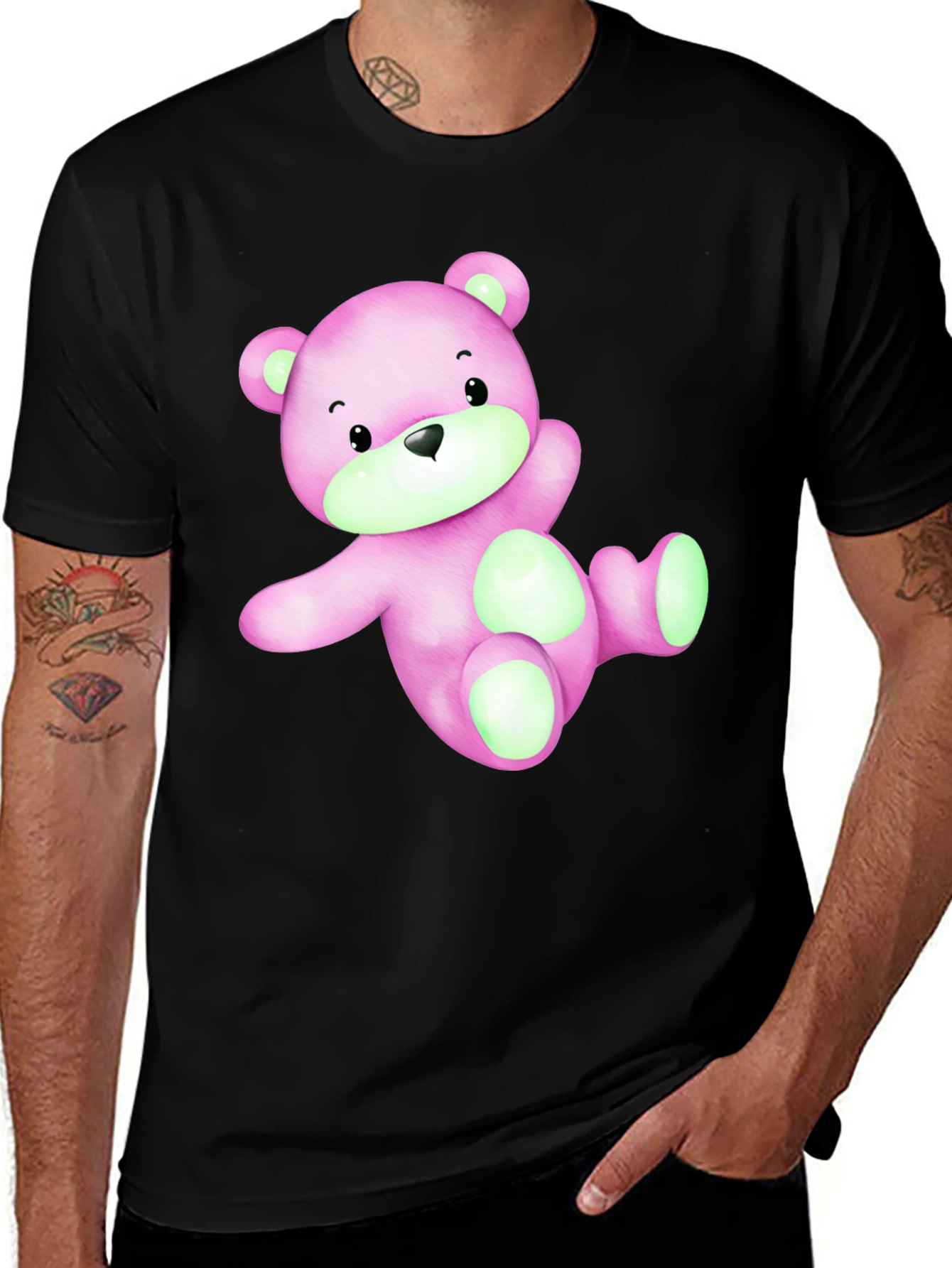 Variant 5 of Cute Pink Teddy Bear Graphic T-Shirt