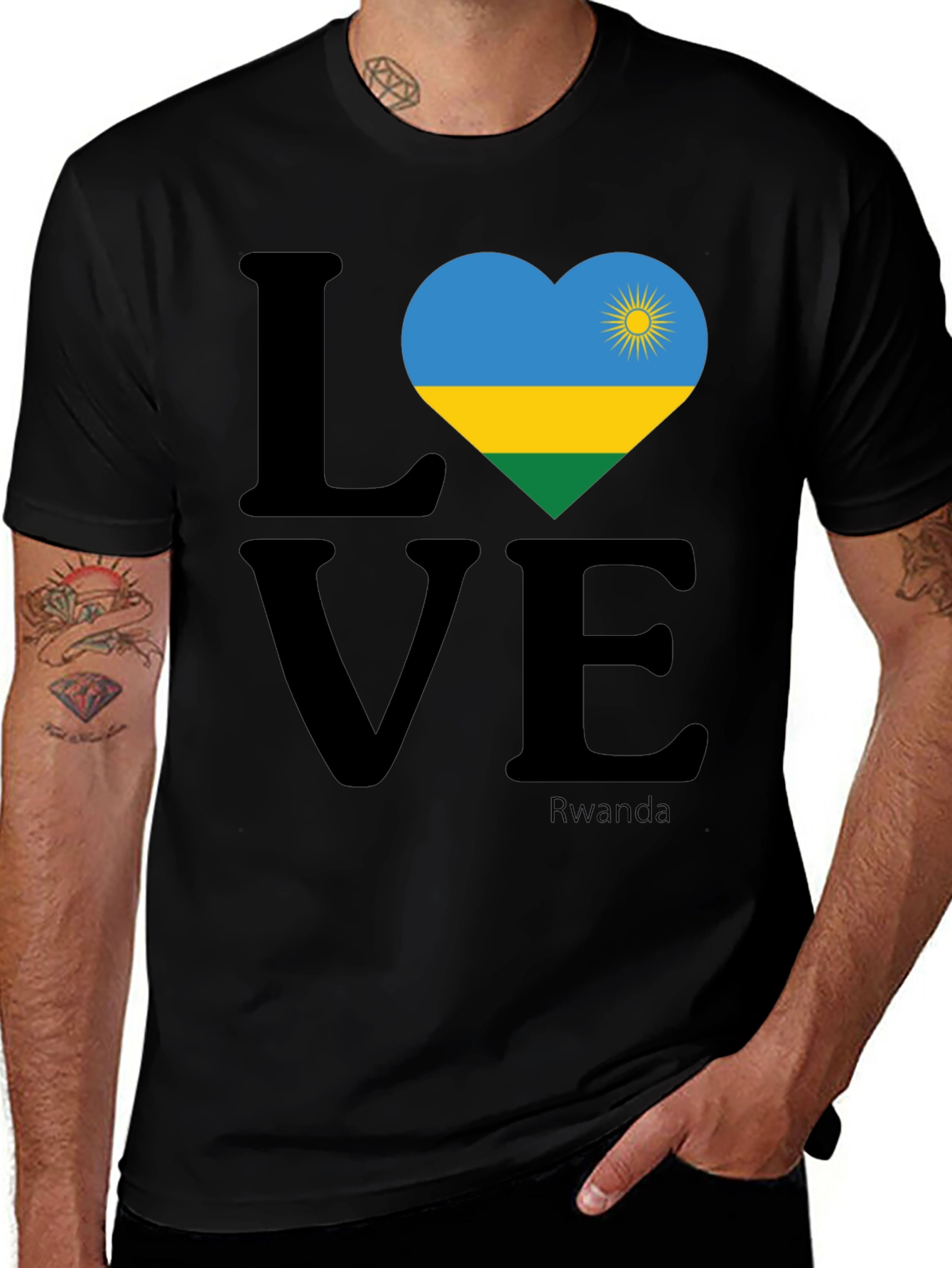 Rwanda Love Heart Flag T-Shirt