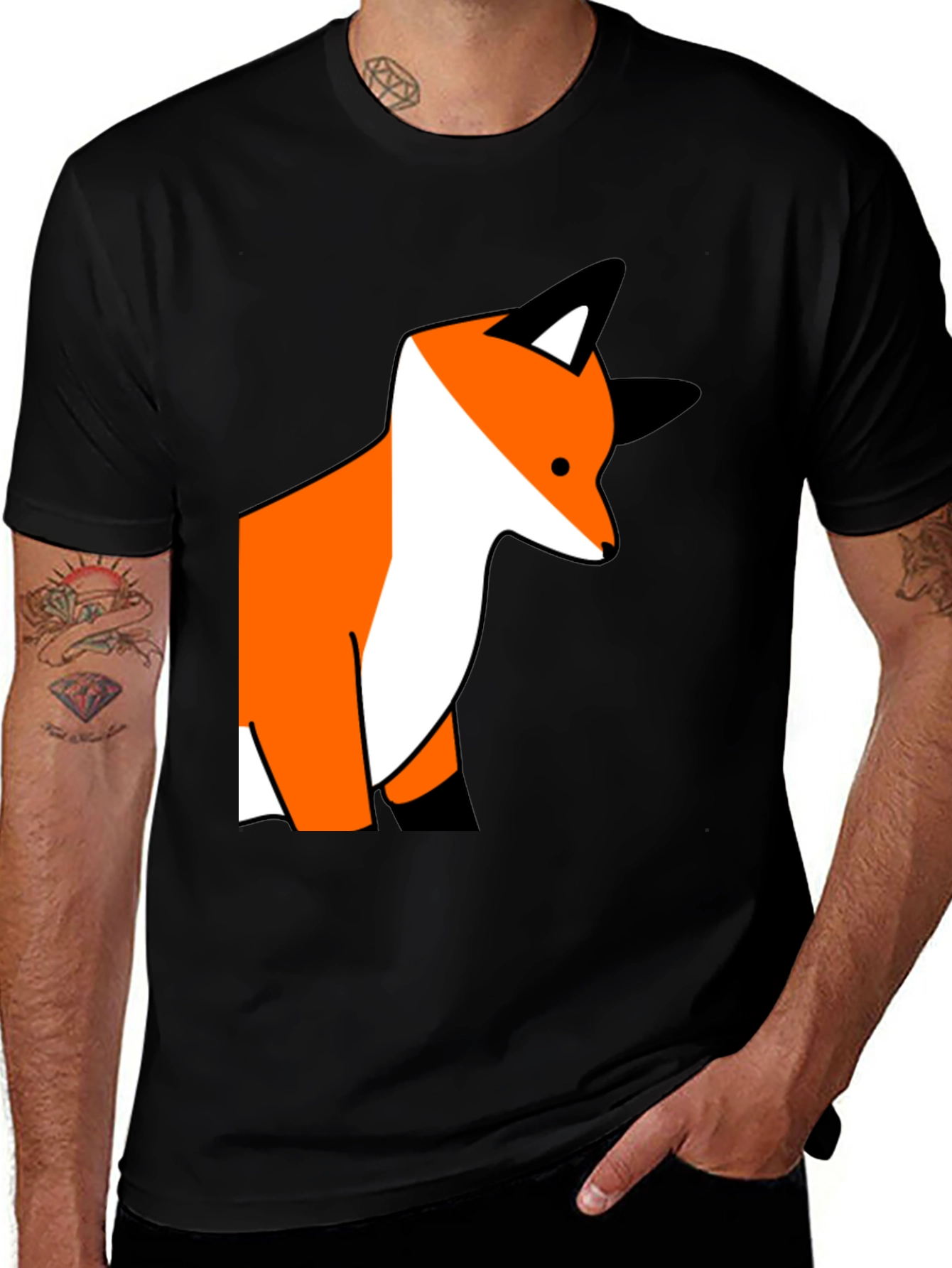 Variant 18 of Fox Graphic Print Black T-Shirt