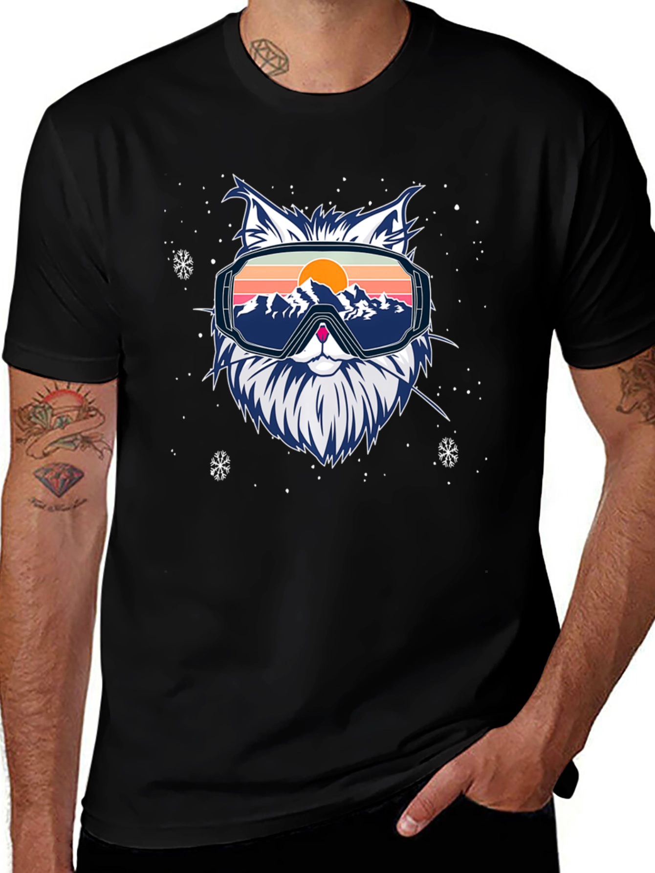 Variant 14 of Cool Cat Ski Goggles Graphic Tee